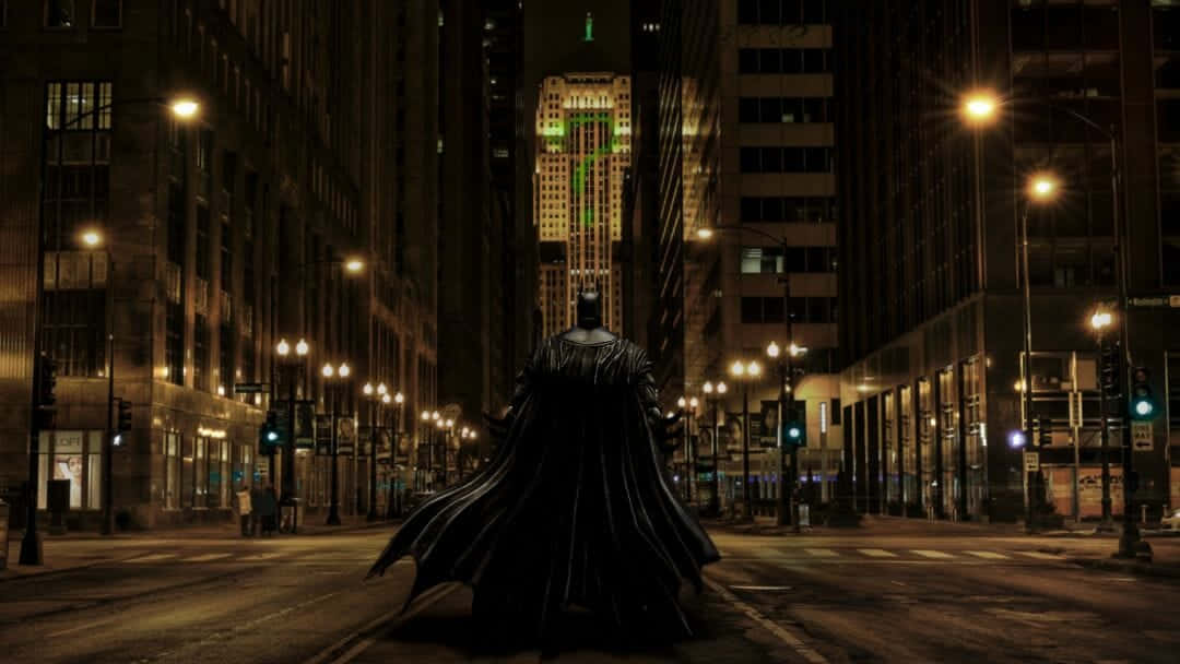 Batman, City, dark city street, SD Desktop Wallpaper