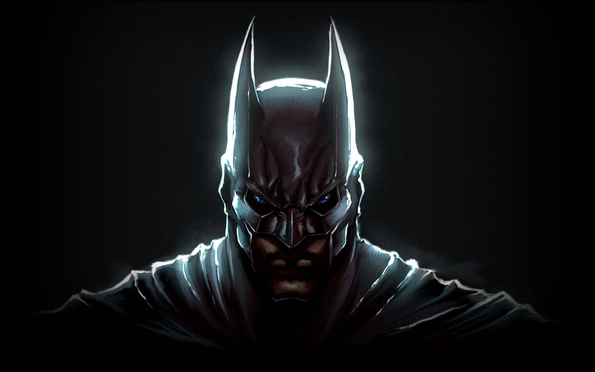 Batman, glowing eyes, sharp cowl silhouette, Full HD Desktop Wallpaper