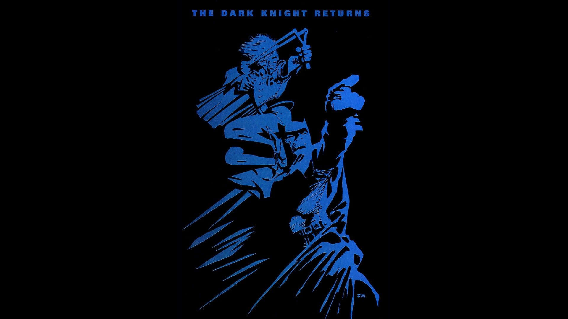 Batman The Dark Knight Returns, blue, comic book illustration, Full HD Desktop Wallpaper