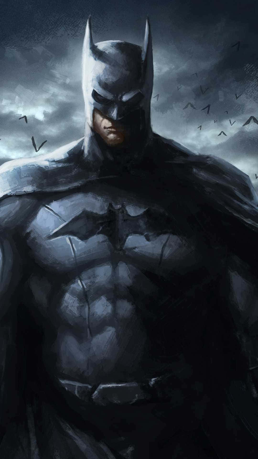 Batman, The Dark Knight Returns, stormy sky, Full HD Phone Wallpaper