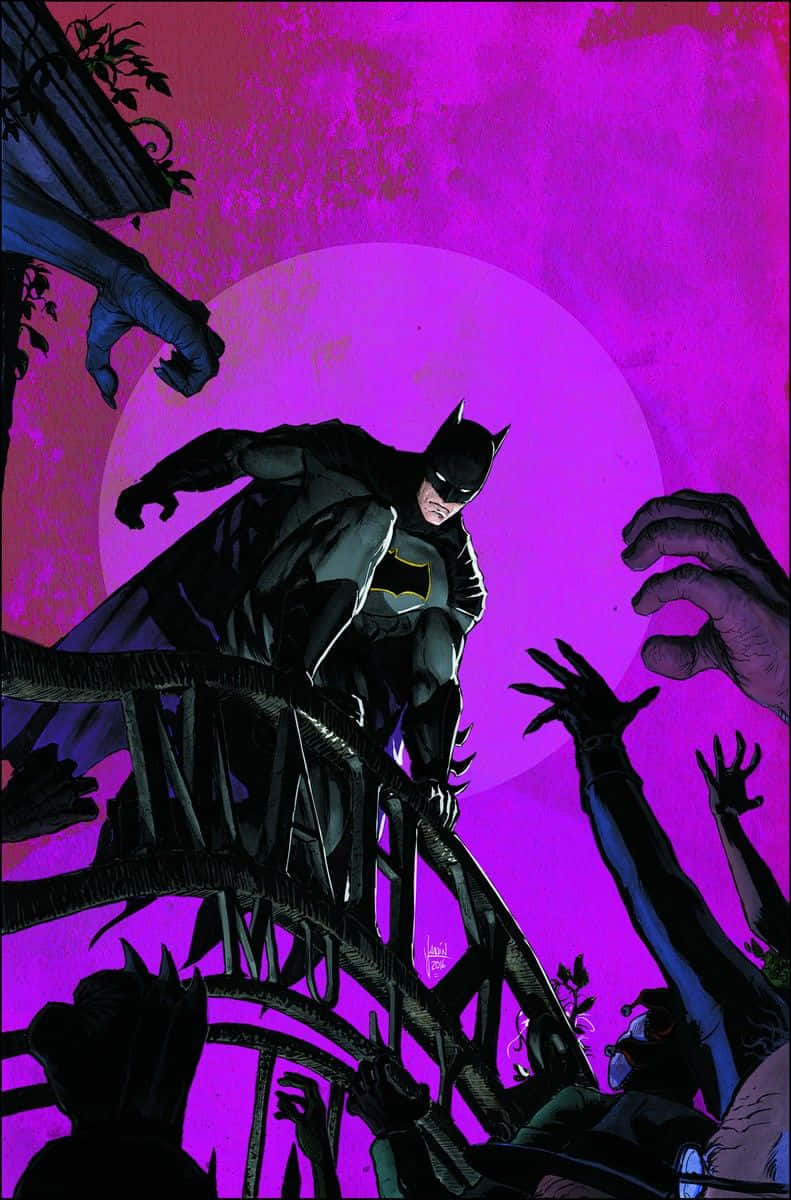 Batman, The Dark Knight Returns, glowing purple moon, SD Phone Wallpaper
