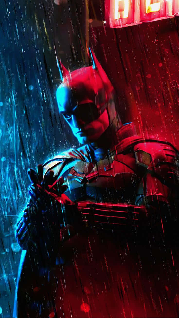 Batman, The Dark Knight Returns, neon red light, HD Phone Wallpaper