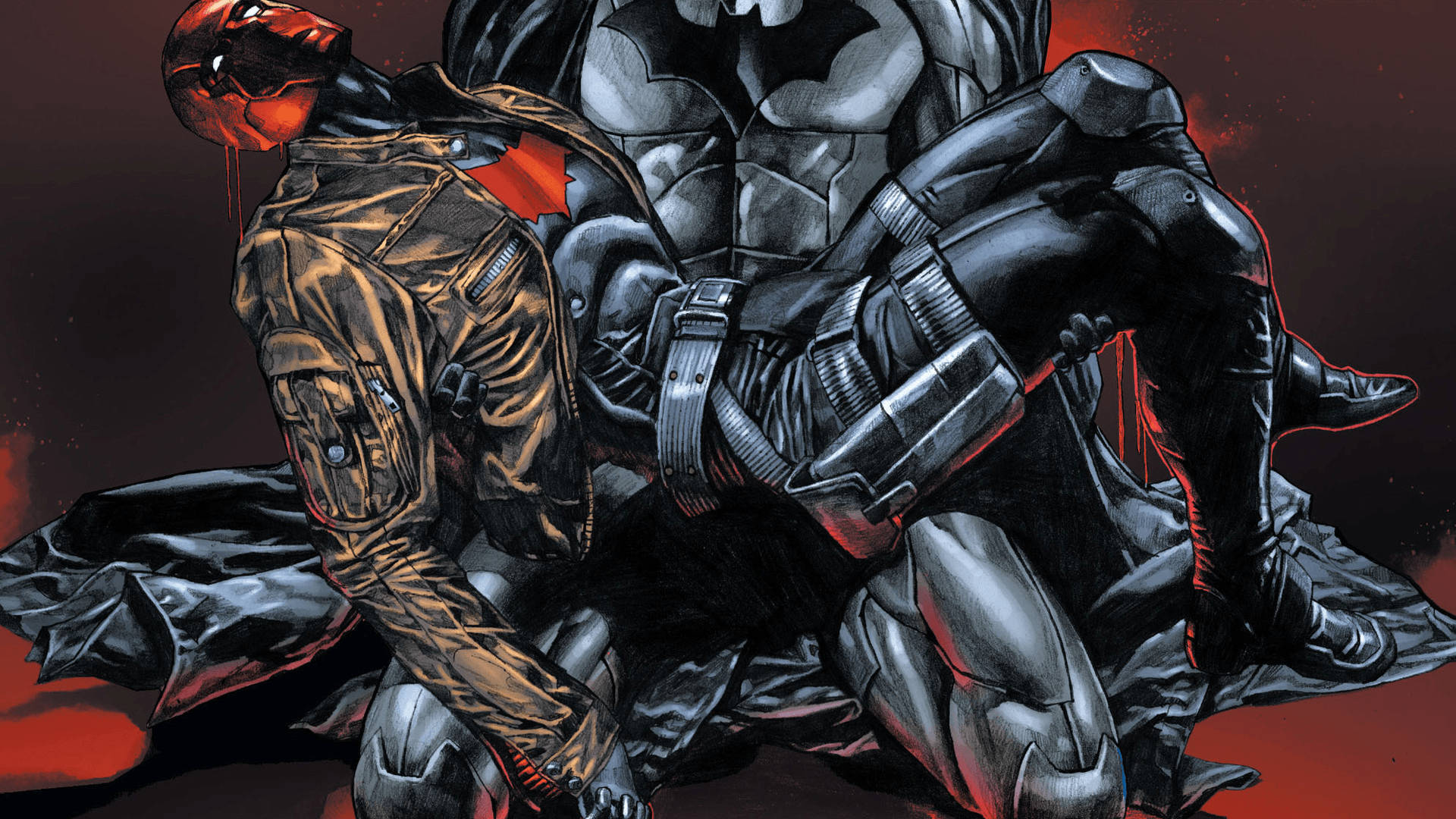Red Hood, Batman, dark red, Full HD Desktop Wallpaper