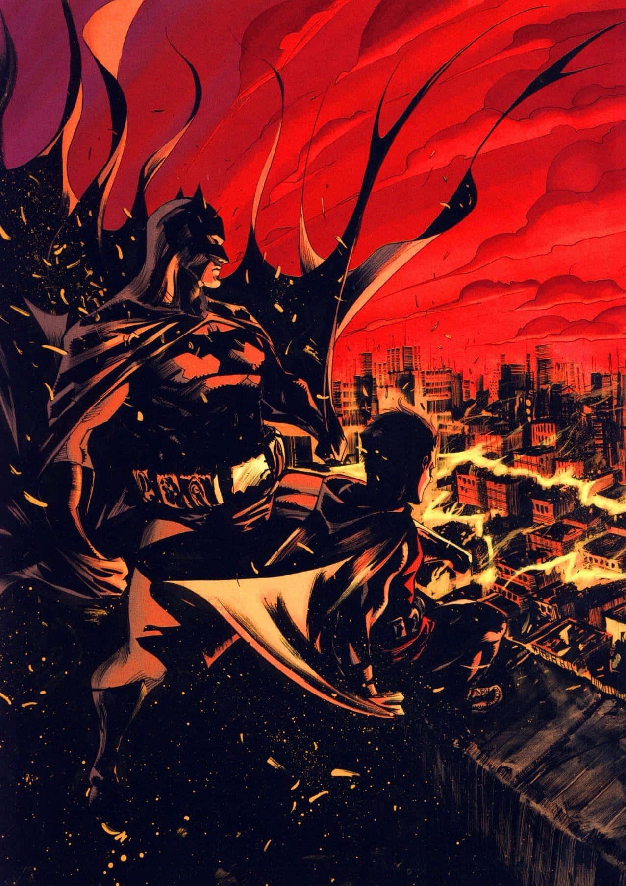 Batman, Robin, skyscraper, HD Phone Wallpaper