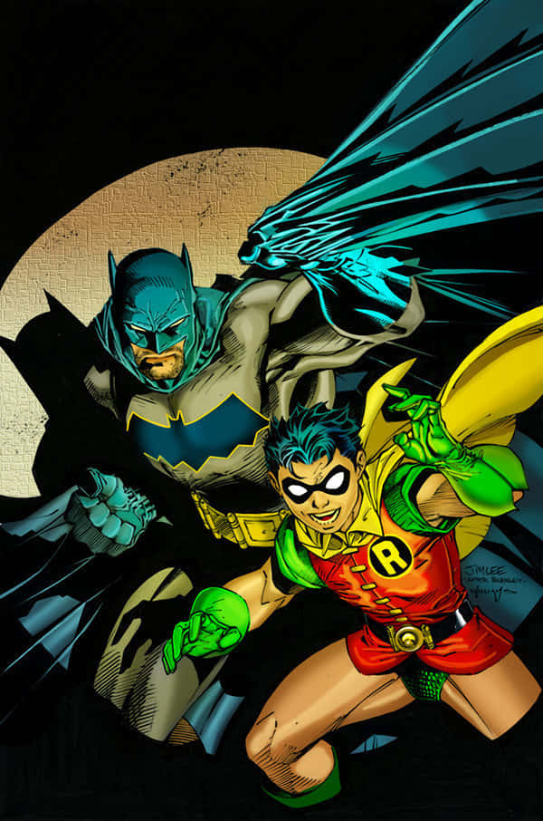 Batman, Robin, full moon, SD Phone Wallpaper