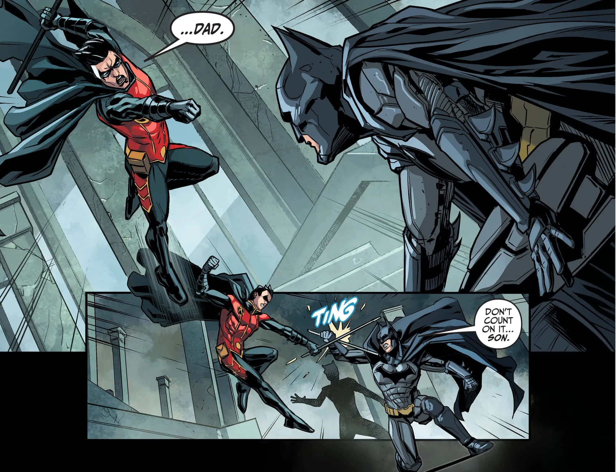 Batman, Robin, rooftop, Full HD Desktop Wallpaper