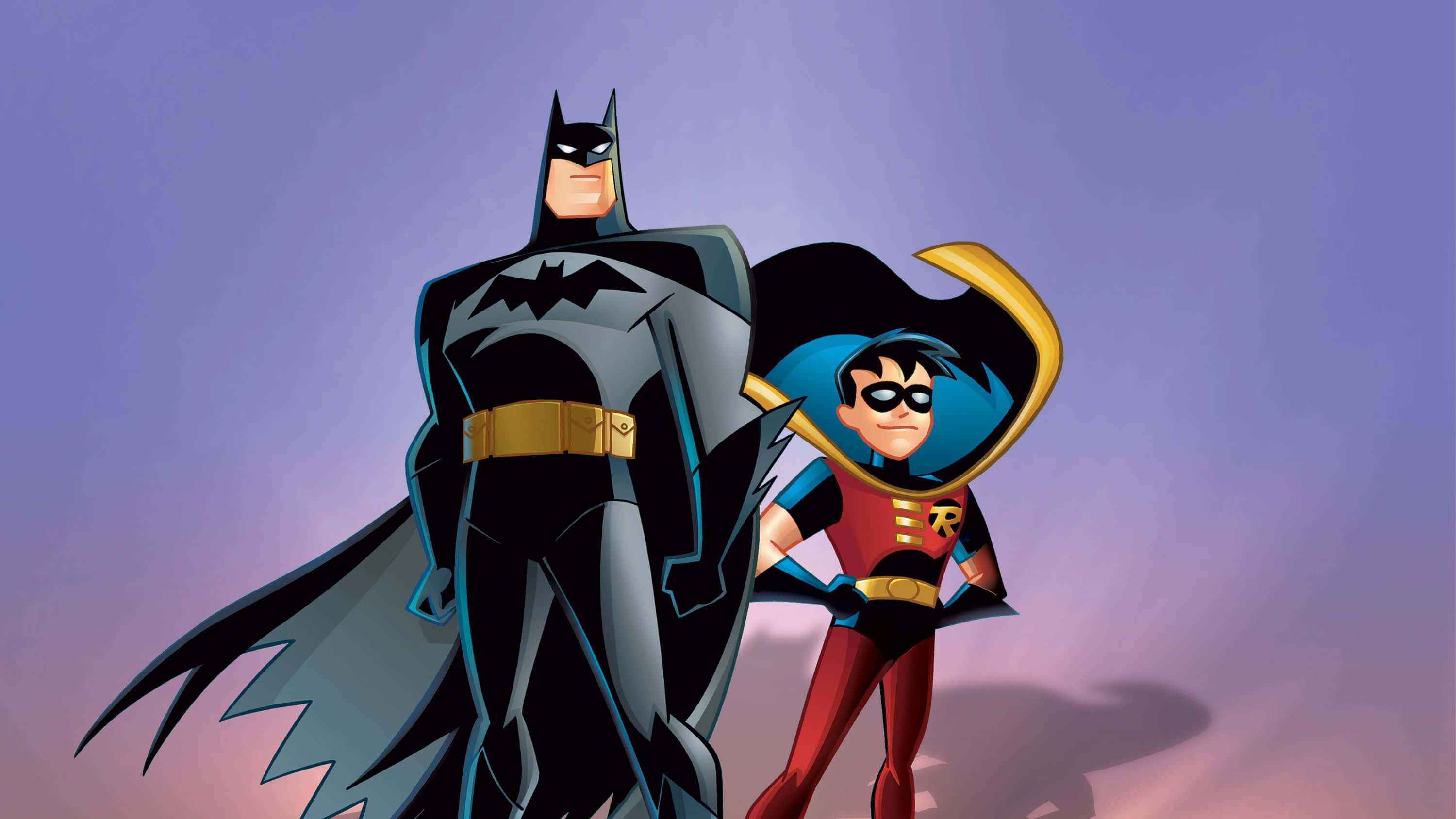 Batman, Robin, purple twilight sky, 2K Desktop Wallpaper