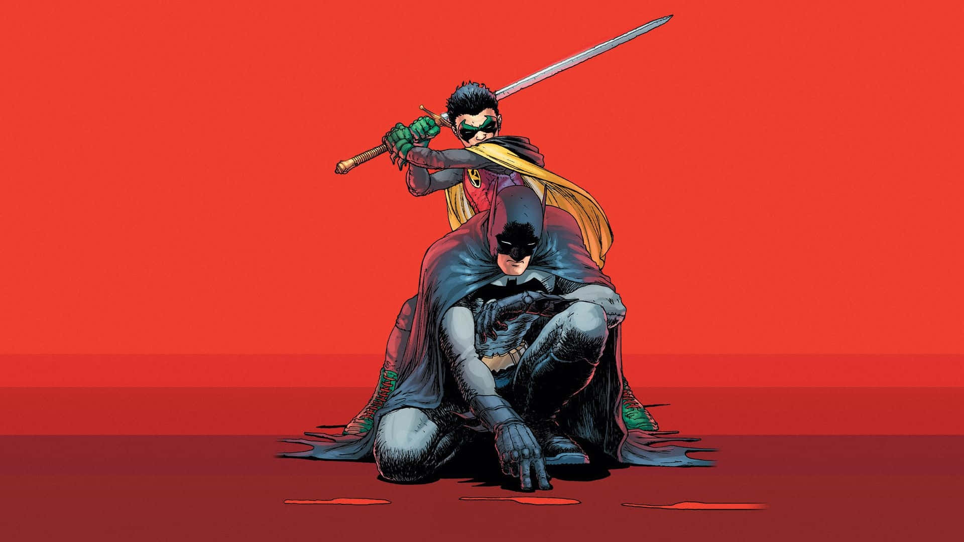 Batman, Robin, sword, Full HD Desktop Wallpaper
