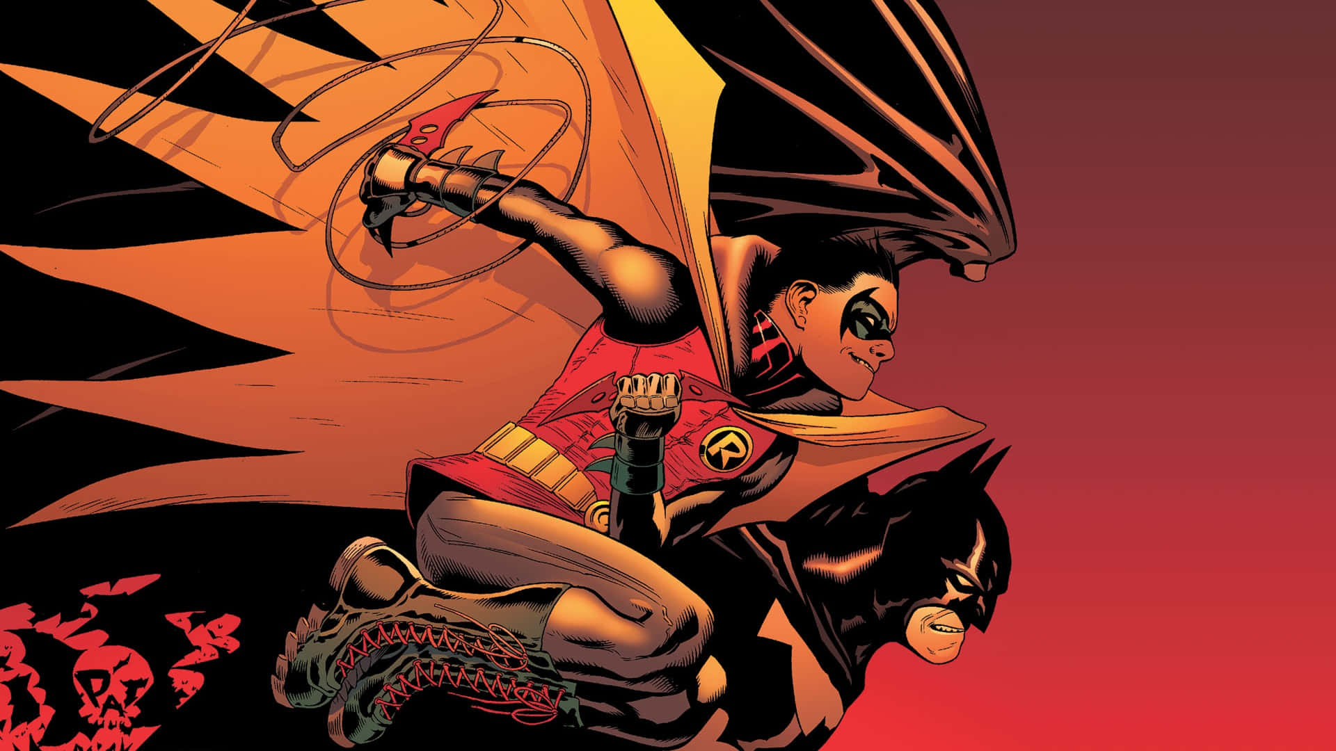 Batman, Robin, comic book illustration, Full HD Desktop Wallpaper