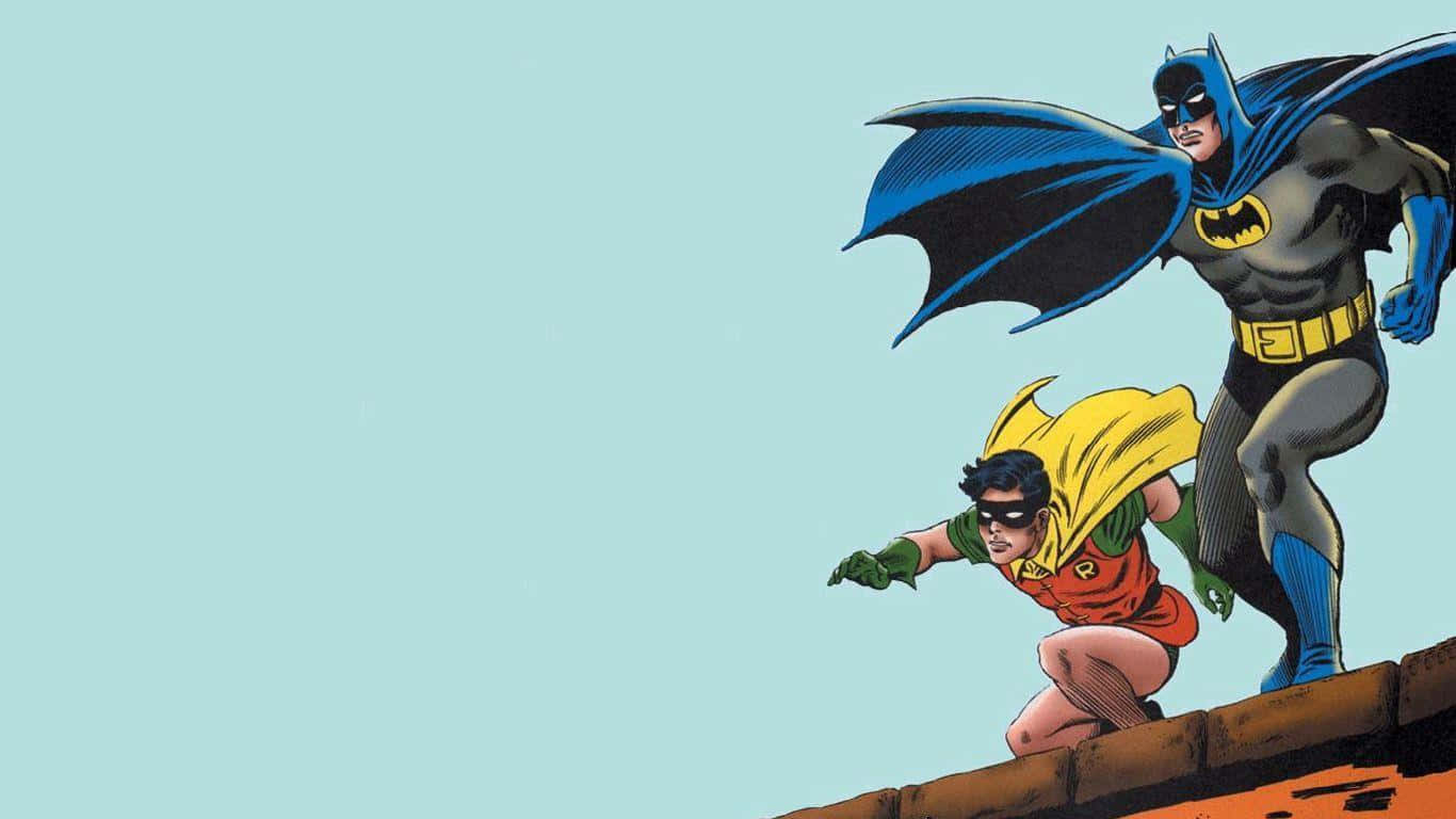 Batman, Robin, rooftop, HD Desktop Wallpaper