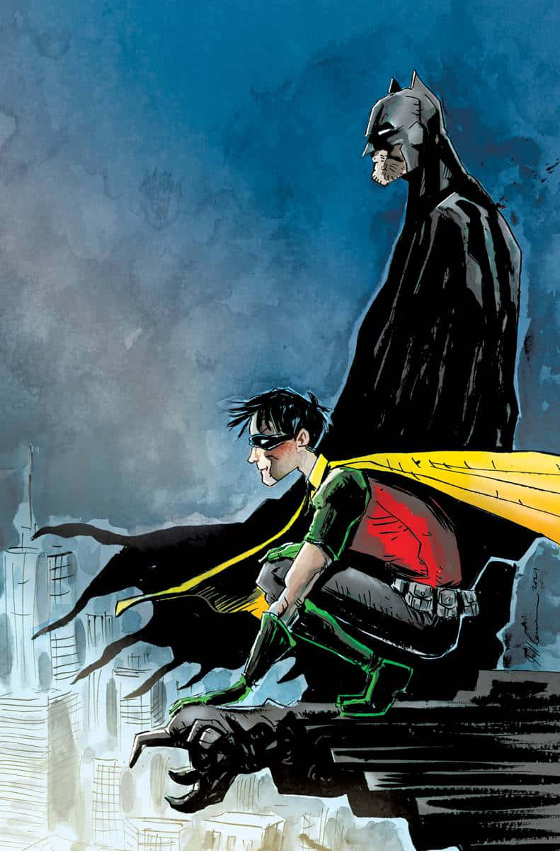 Batman, Robin, skyscraper, SD Phone Wallpaper