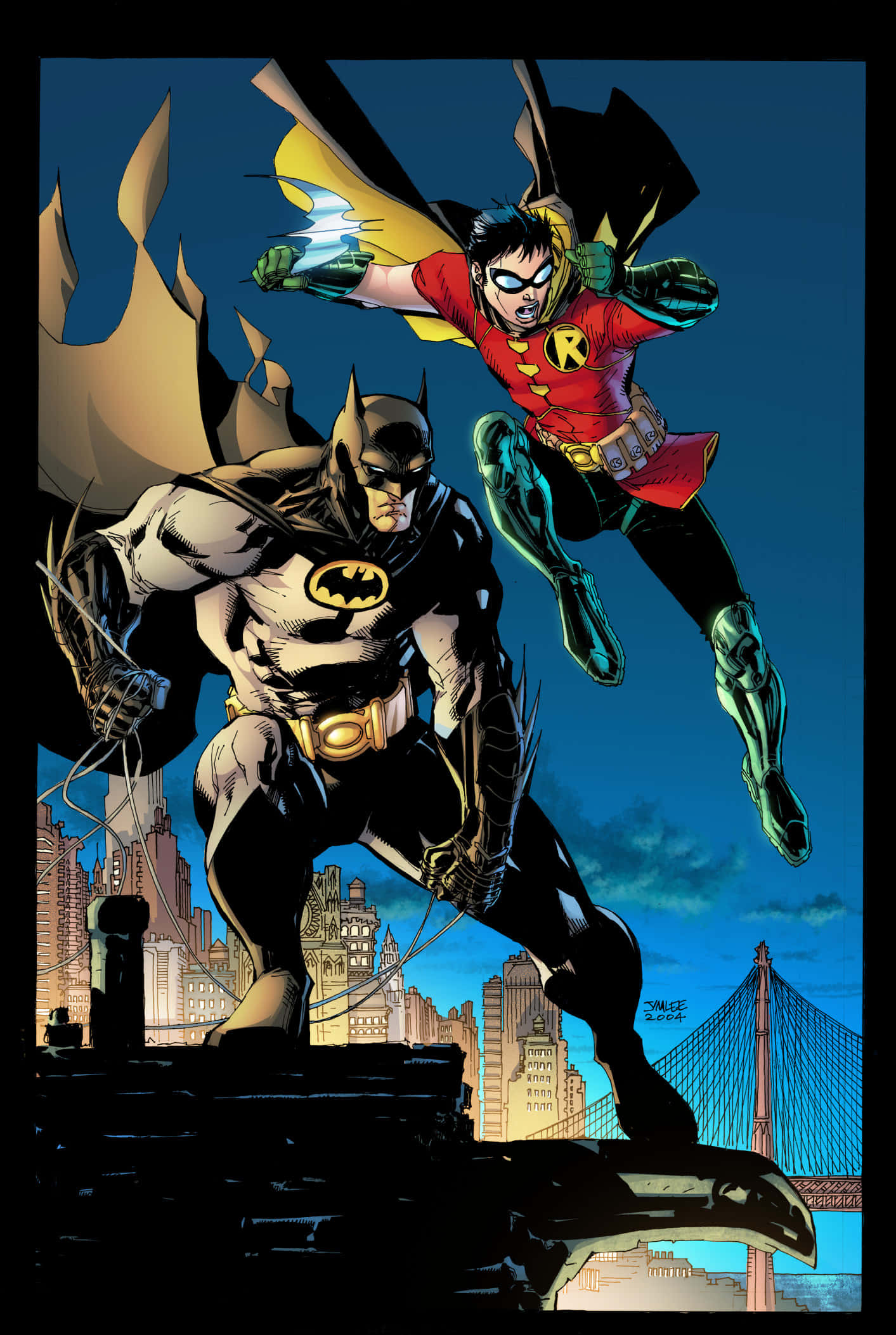 Batman, Robin, dusk, Full HD Phone Wallpaper