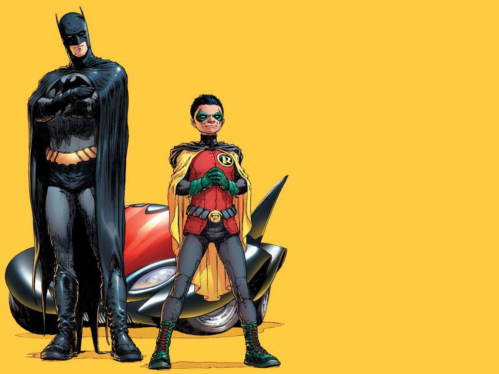 Batman, Robin, sleek red and black vehicle, HD Desktop Wallpaper