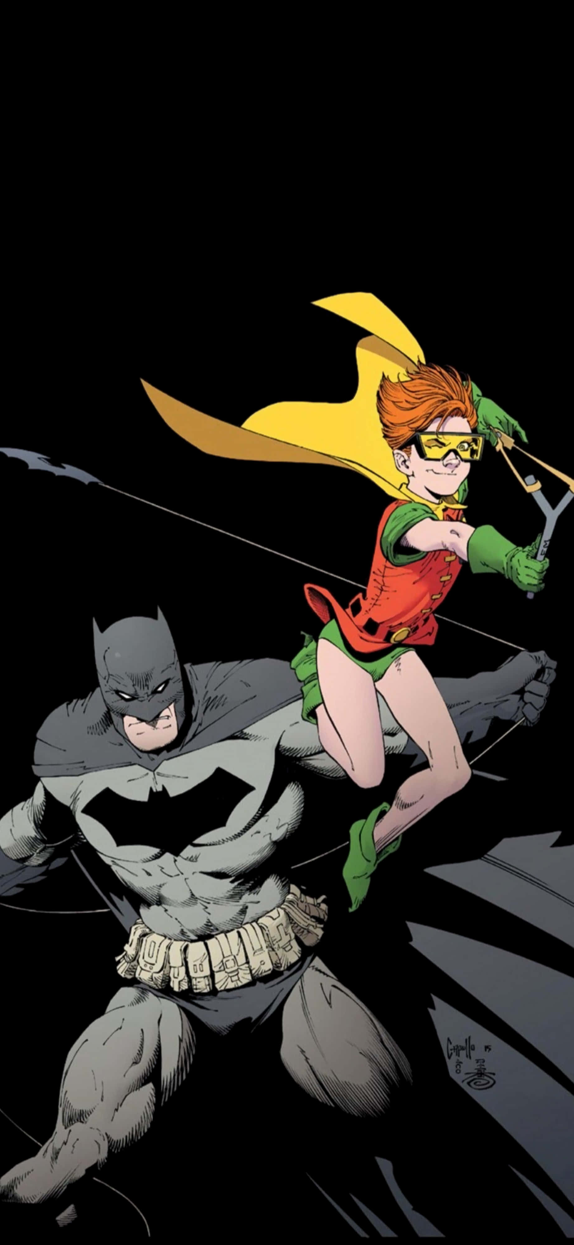 Batman, Robin, yellow cape, 4K Phone Wallpaper
