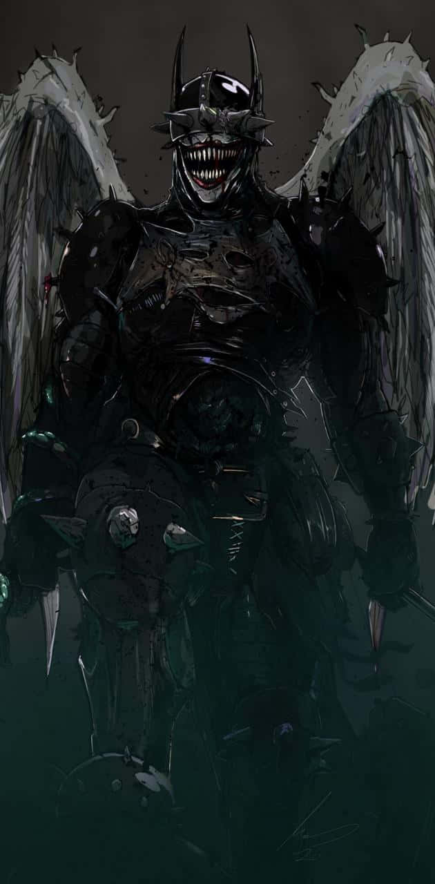 The Batman Who Laughs, spiked armor, wide feathered wings, HD Phone Wallpaper