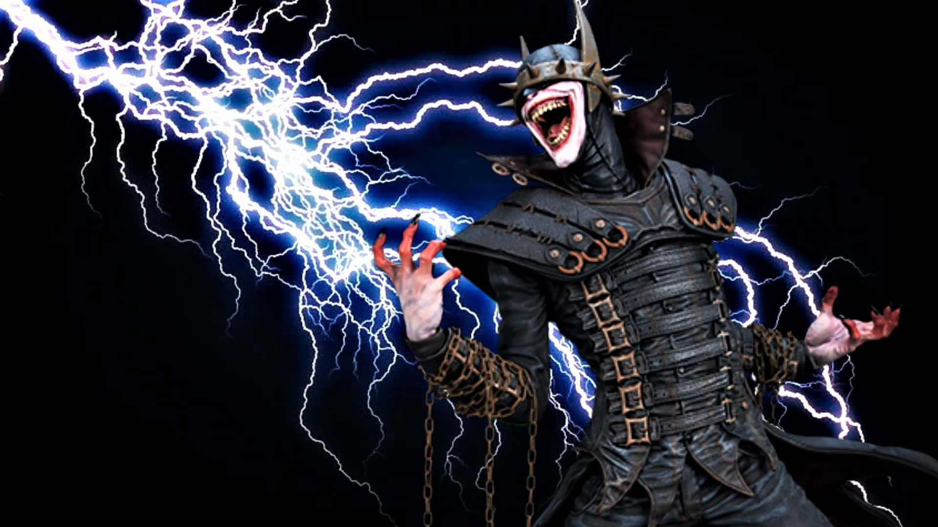 The Batman Who Laughs, spiked helmet, wide grin, Full HD Desktop Wallpaper