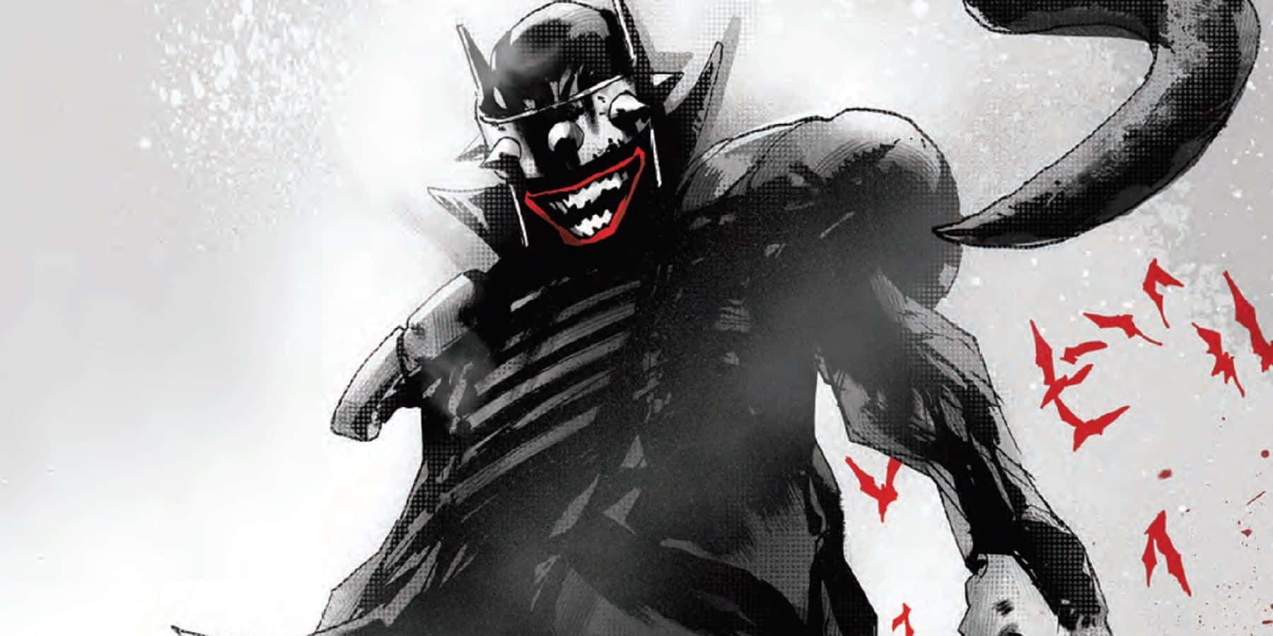 The Batman Who Laughs, bat-like helmet, jagged grin, HD Desktop Wallpaper