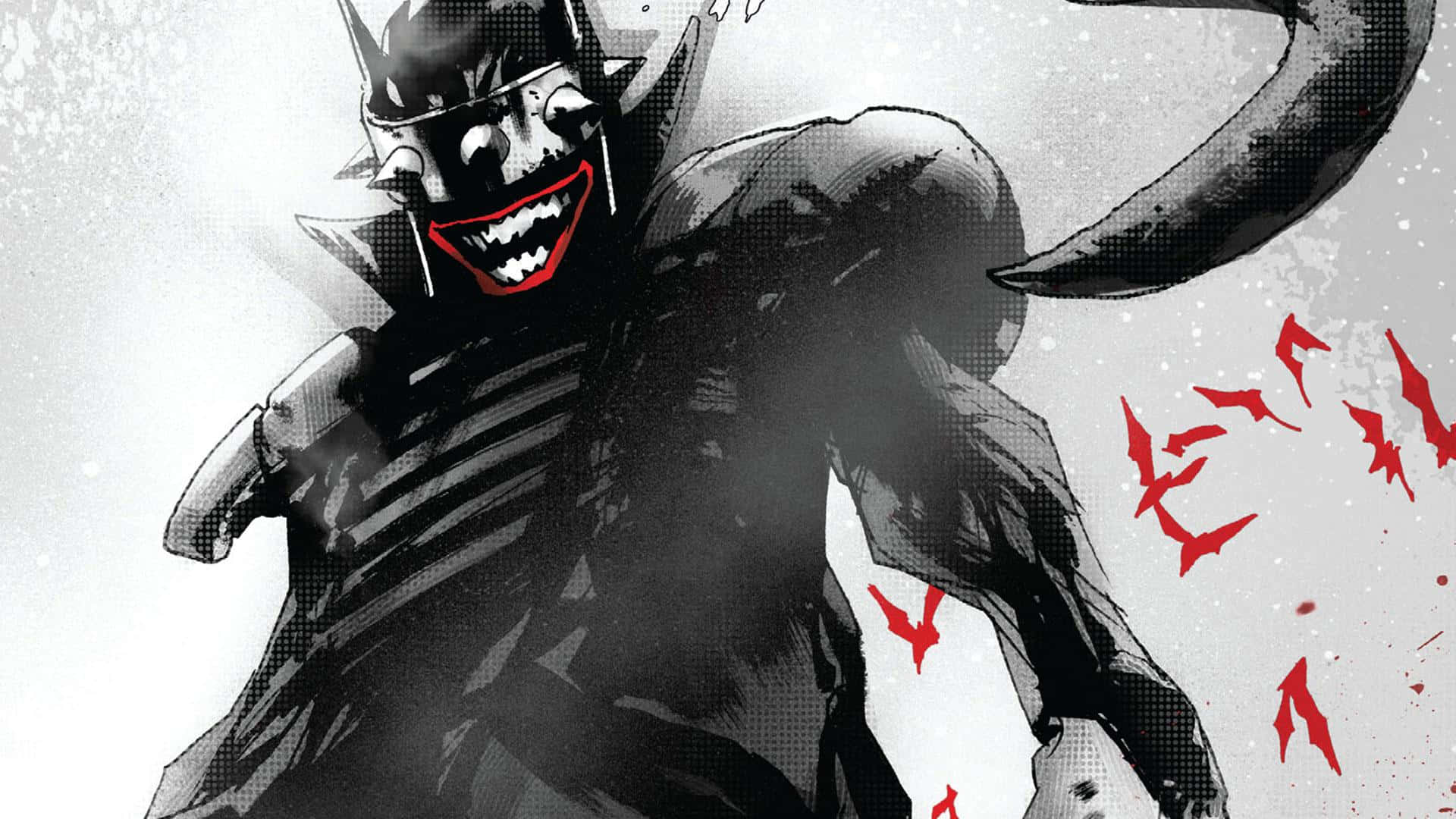 Batman Who Laughs, clown mask, red lips, Full HD Desktop Wallpaper