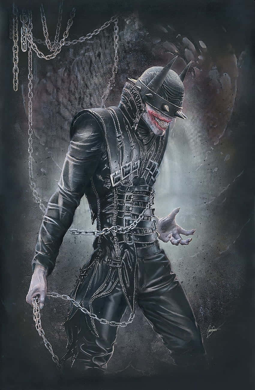 The Batman Who Laughs, black leather, chains, HD Phone Wallpaper