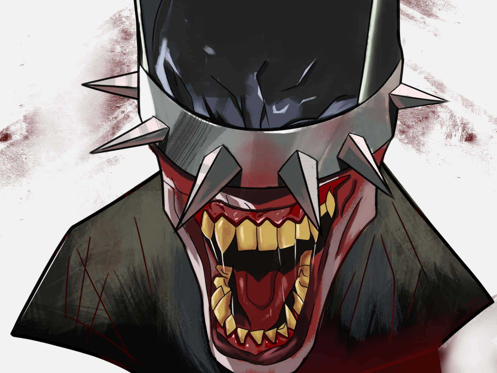 Batman Who Laughs, anime-style demon, spiked helmet, HD Desktop Wallpaper