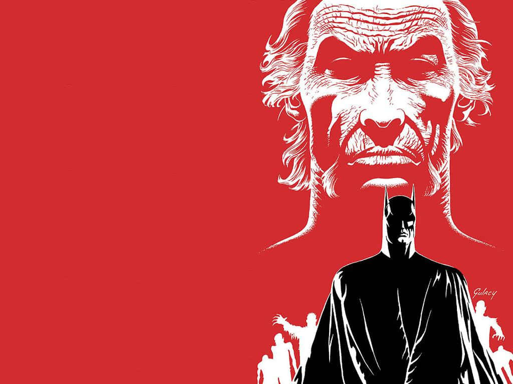 Batman Year One, silhouette, white skull-like face, SD Desktop Wallpaper