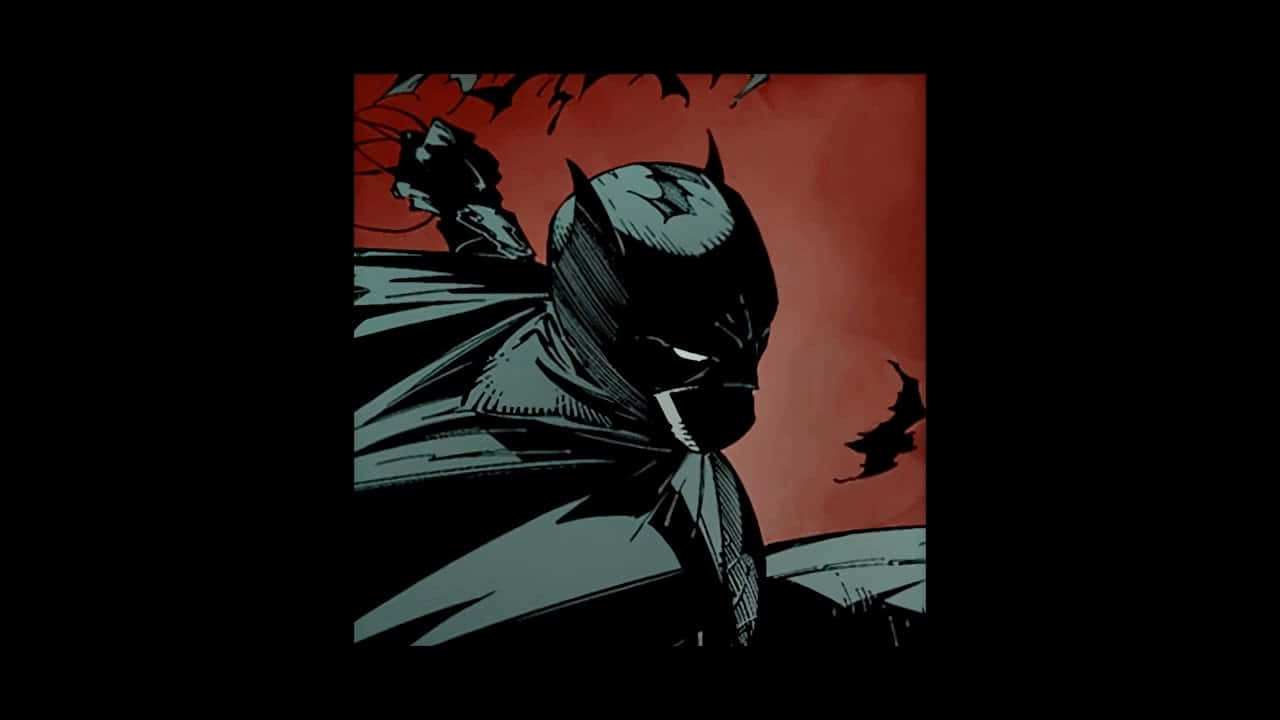 Batman Year One, blood-red sky, bats flying, HD Desktop Wallpaper