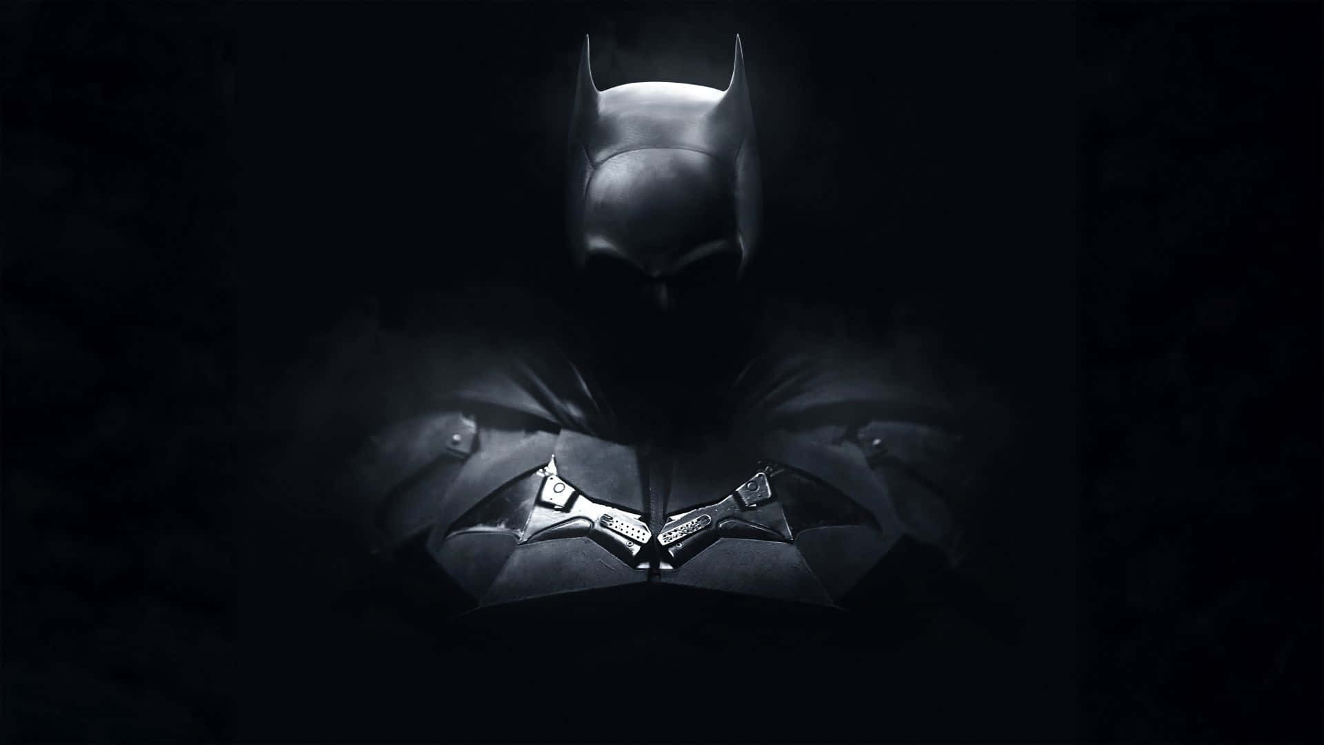 Batman, glowing bat emblem, dramatic backlighting, Full HD Desktop Wallpaper