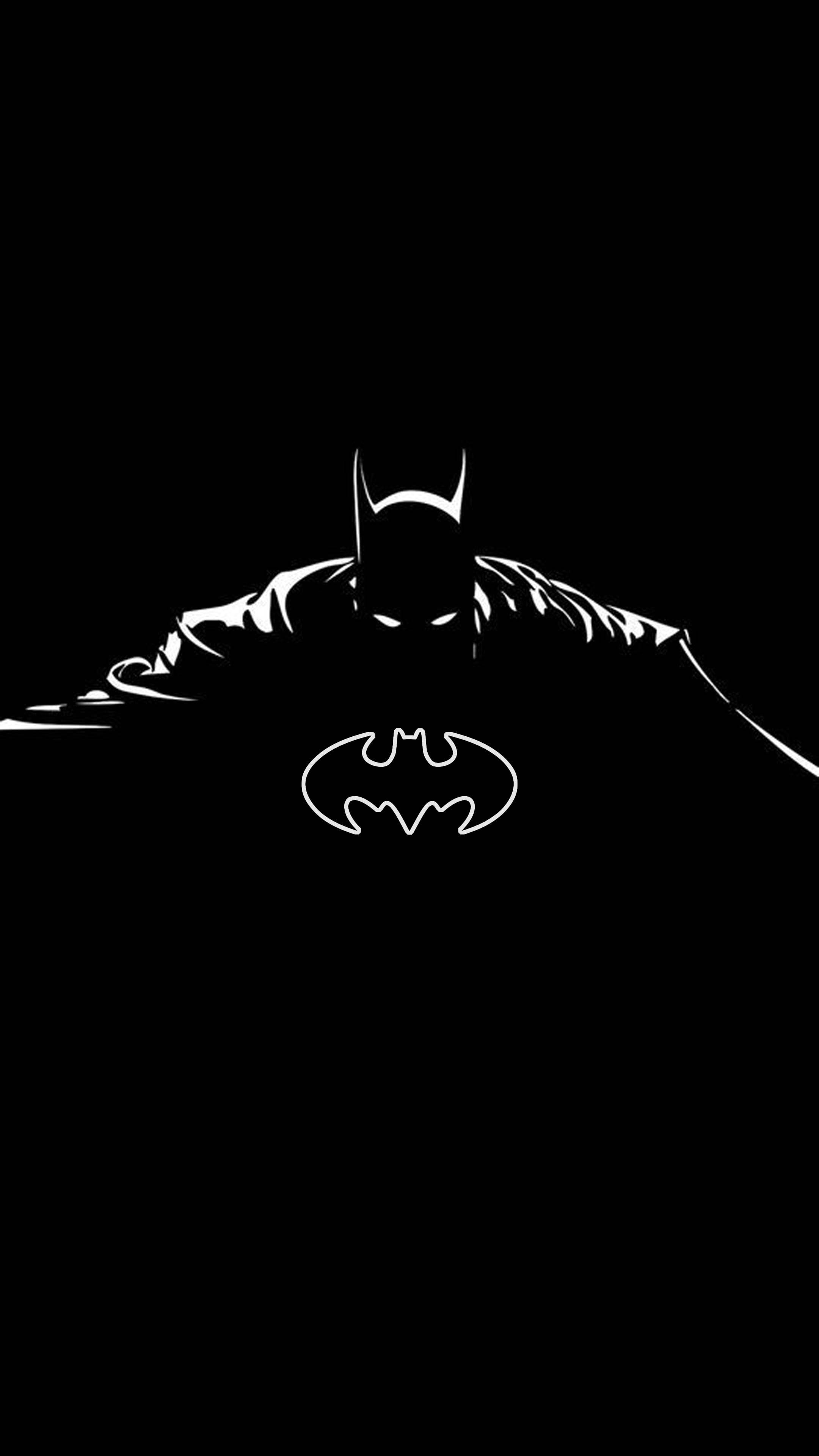 Batman, silhouette, white, 4K Phone Wallpaper