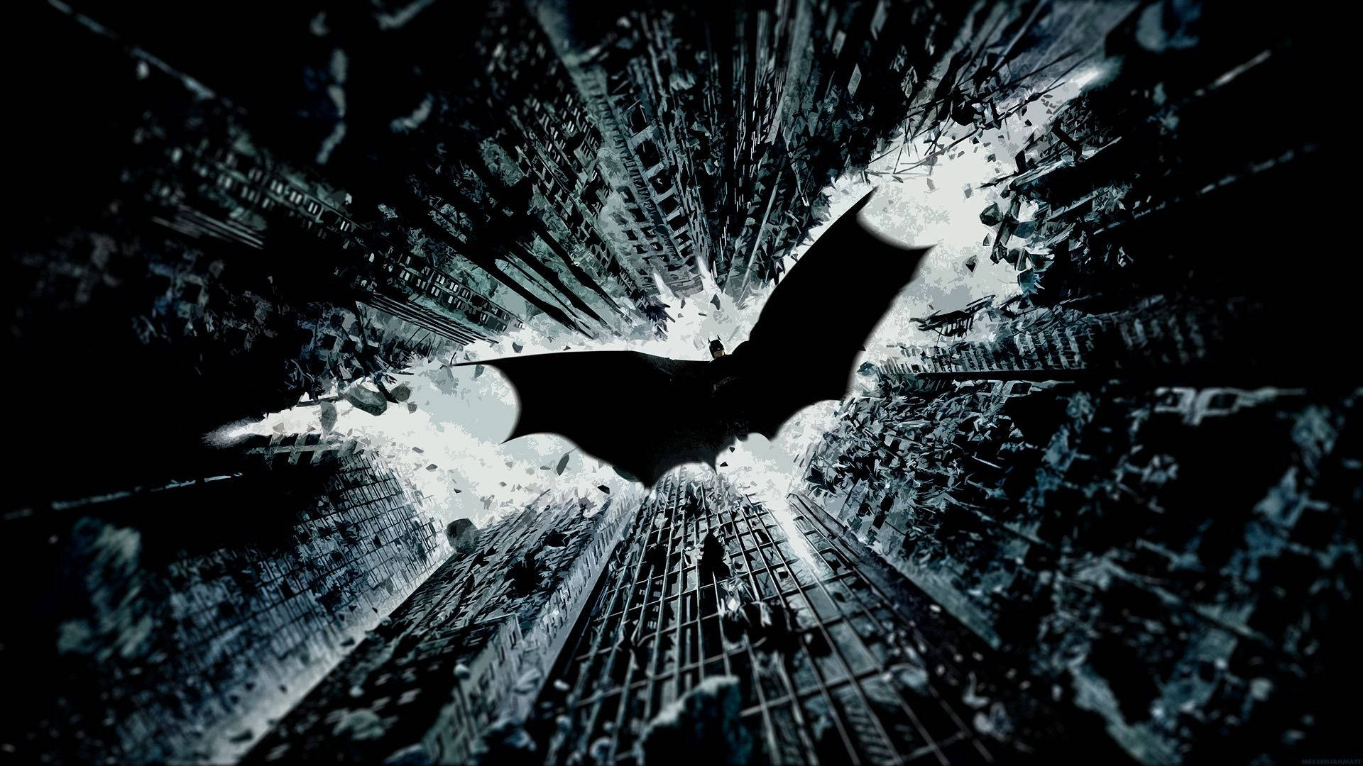 Batman, bat symbol, shattered glass, Full HD Desktop Wallpaper
