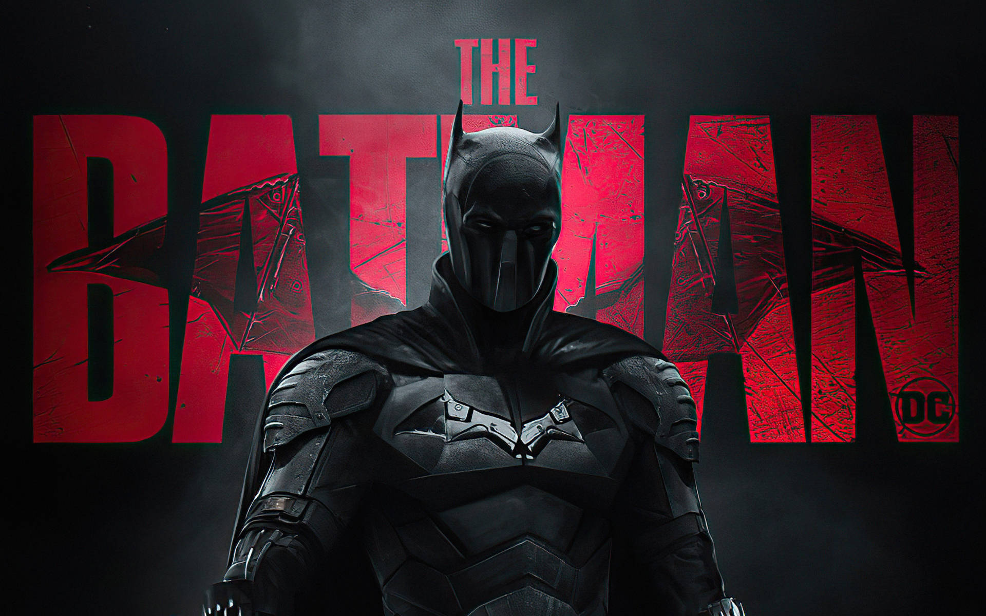 The Batman, Batman, cracked red title backdrop, Full HD Desktop Wallpaper