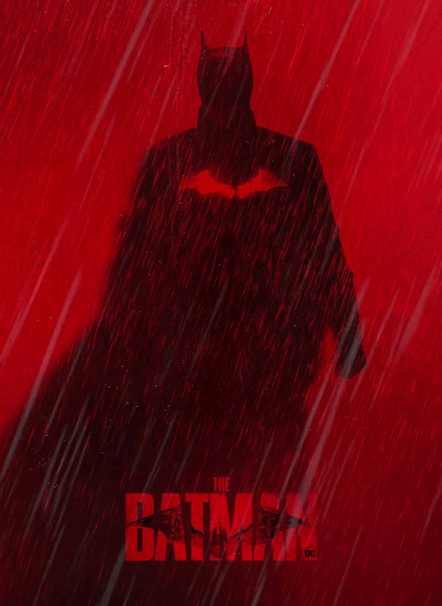 Red Batman, animated mobile, dark Batman silhouette, Full HD Phone Wallpaper