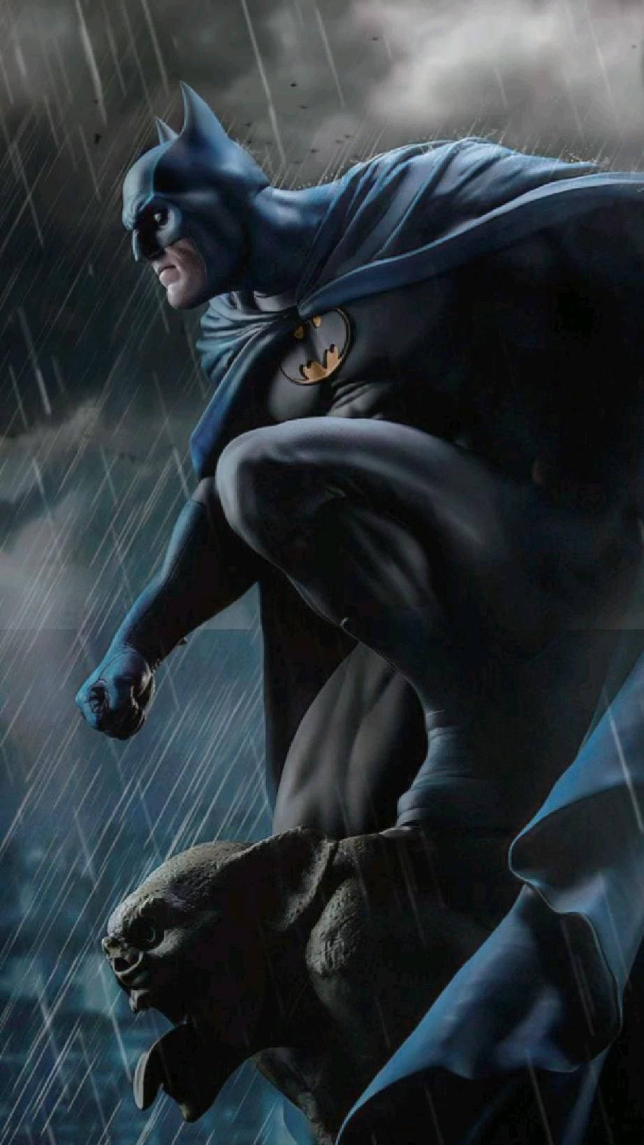 Batman, gargoyle, stormy night, HD Phone Wallpaper