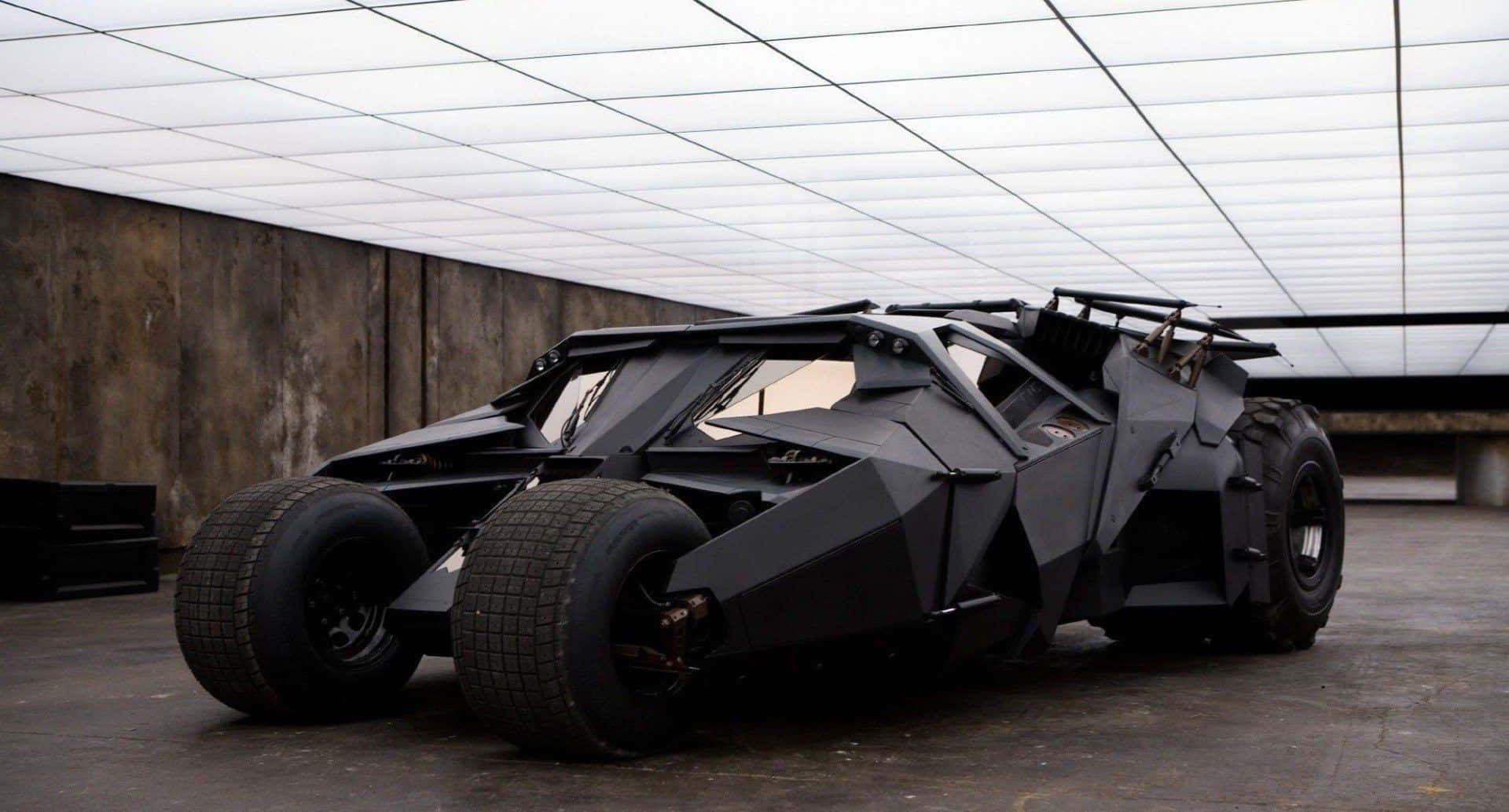 Batmobile, matte black, angular design, Full HD Desktop Wallpaper