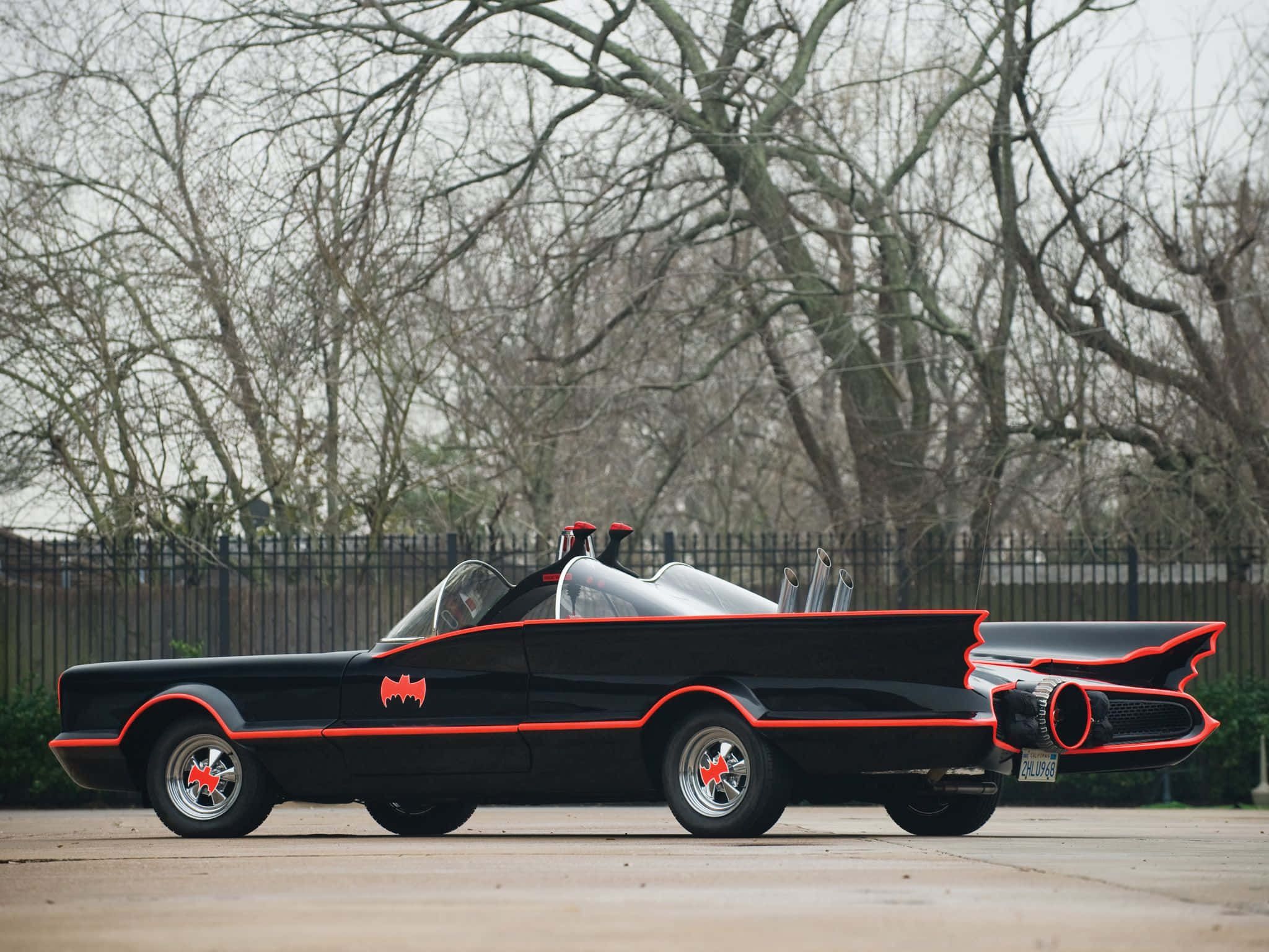 Batmobile, black, red accents, Full HD Desktop Wallpaper