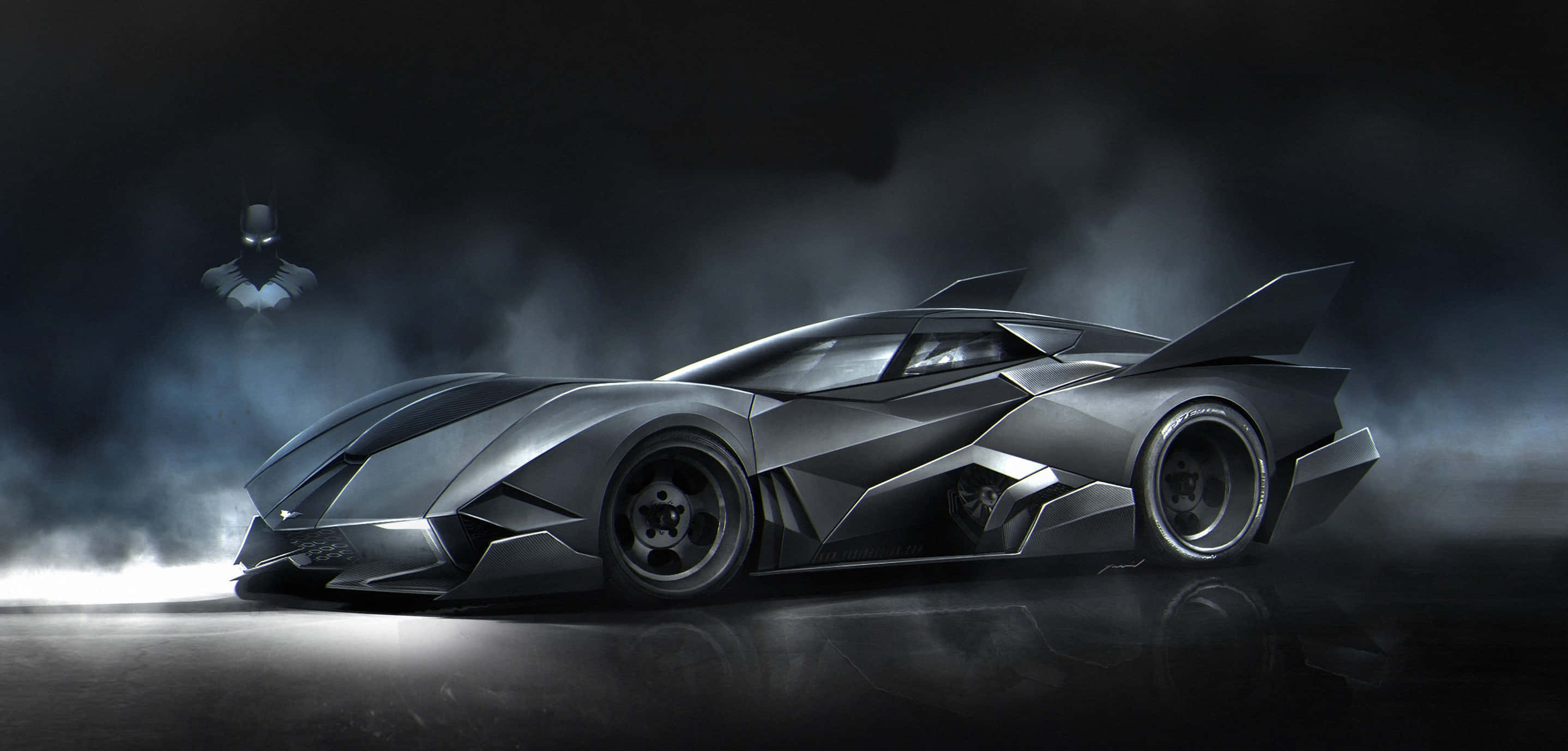 Batmobile, black, angular armor, 2K Desktop Wallpaper