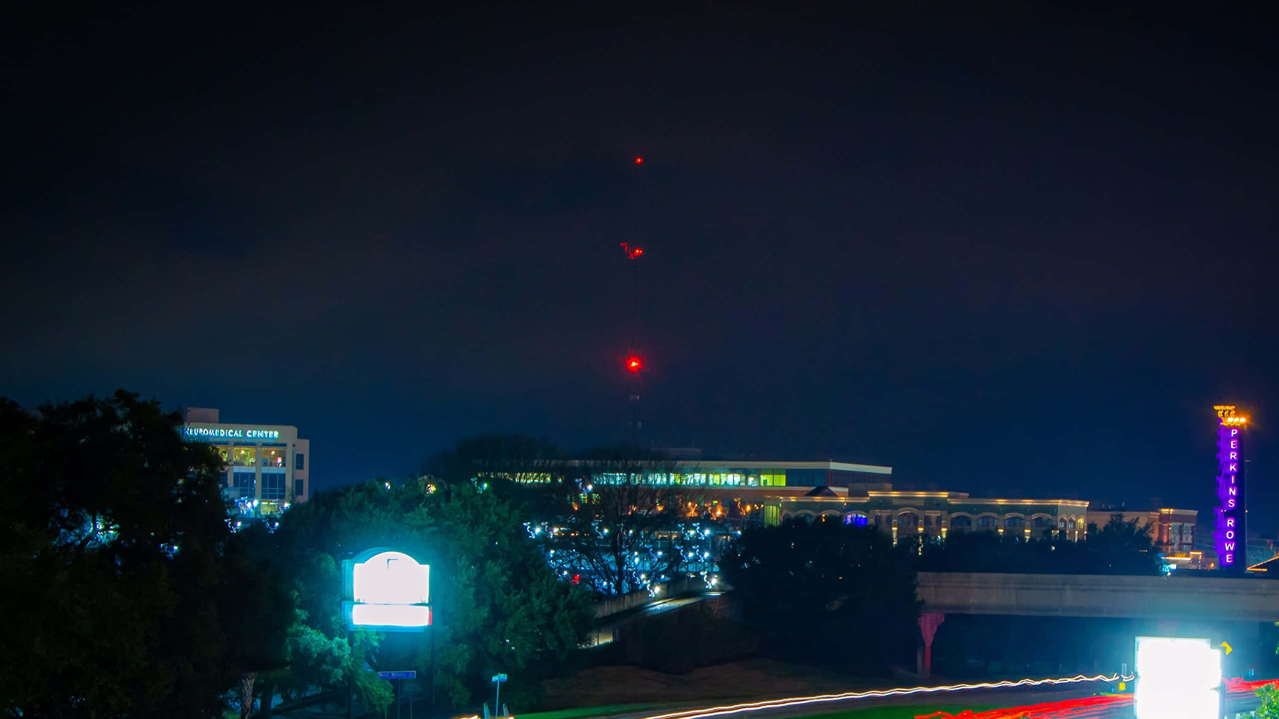 Baton Rouge, Night Skyline, illuminated buildings, 2K Desktop Wallpaper
