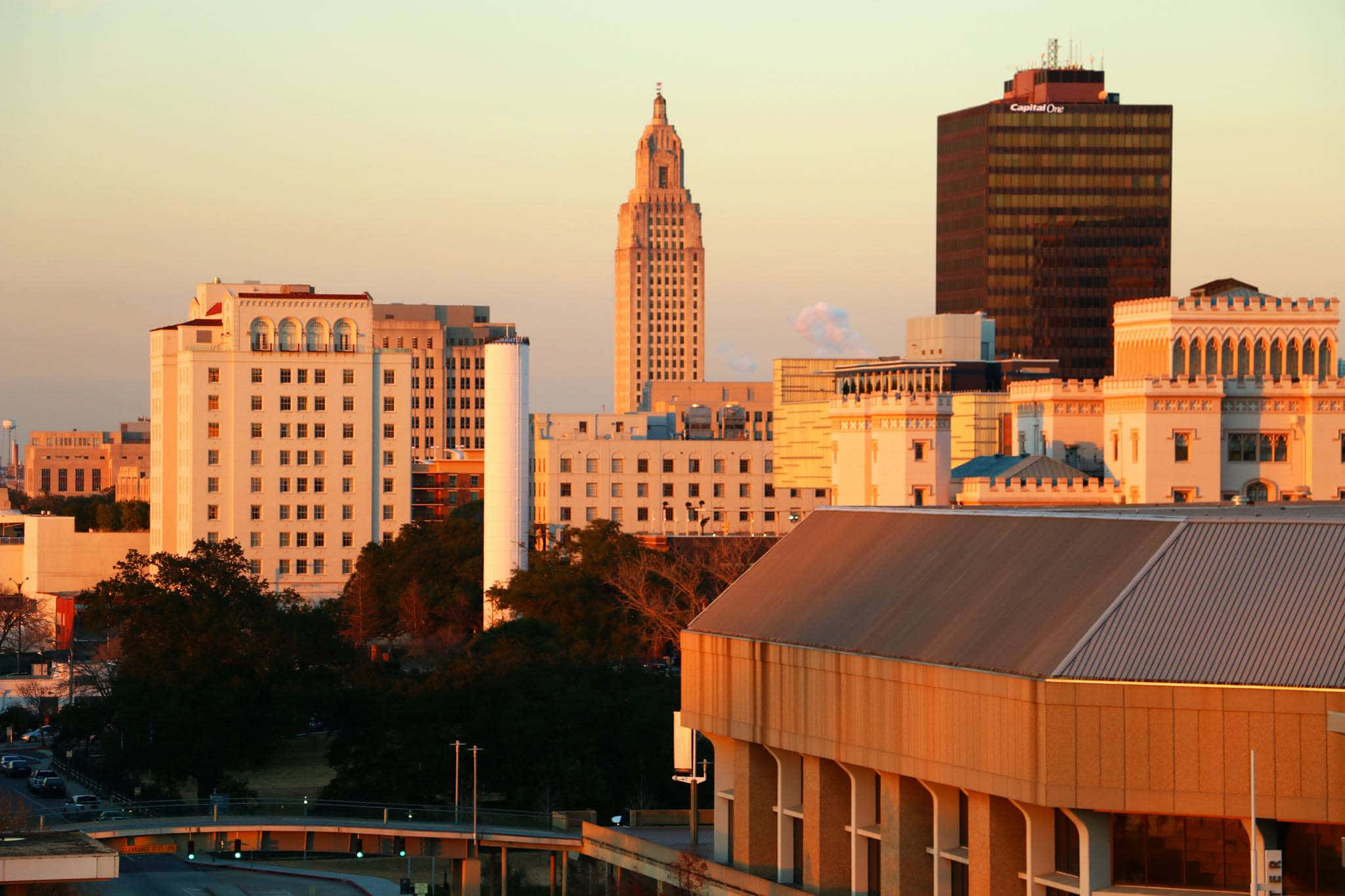 Baton Rouge, golden hour, sunset, Full HD Desktop Wallpaper