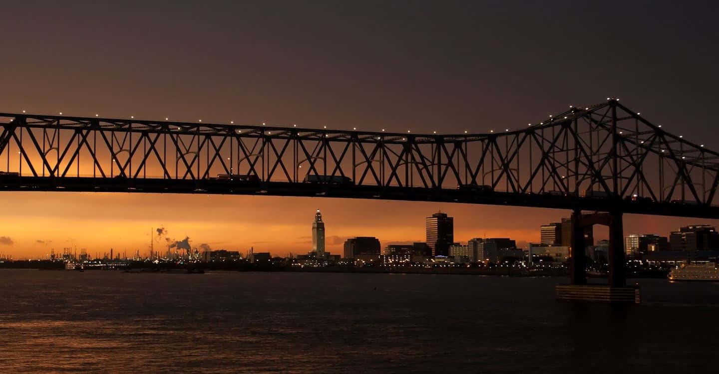 Baton Rouge, sunset, skyline, HD Desktop Wallpaper