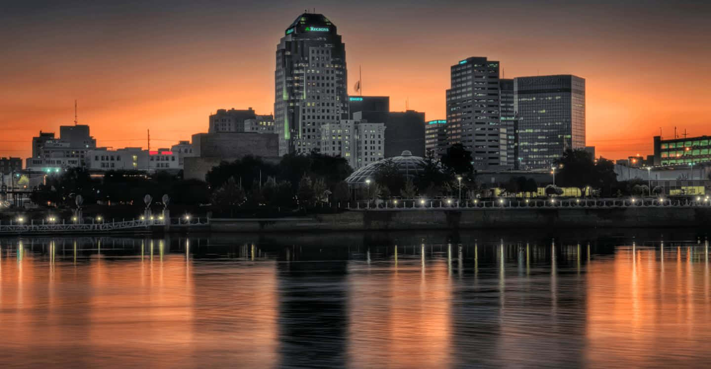 Baton Rouge, skyline, sunset, HD Desktop Wallpaper