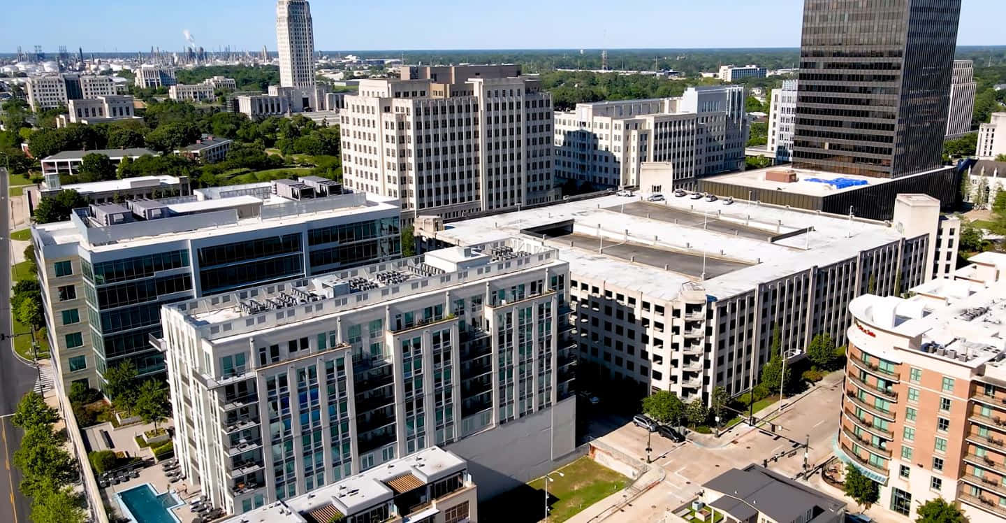 Baton Rouge, downtown, aerial view, HD Desktop Wallpaper