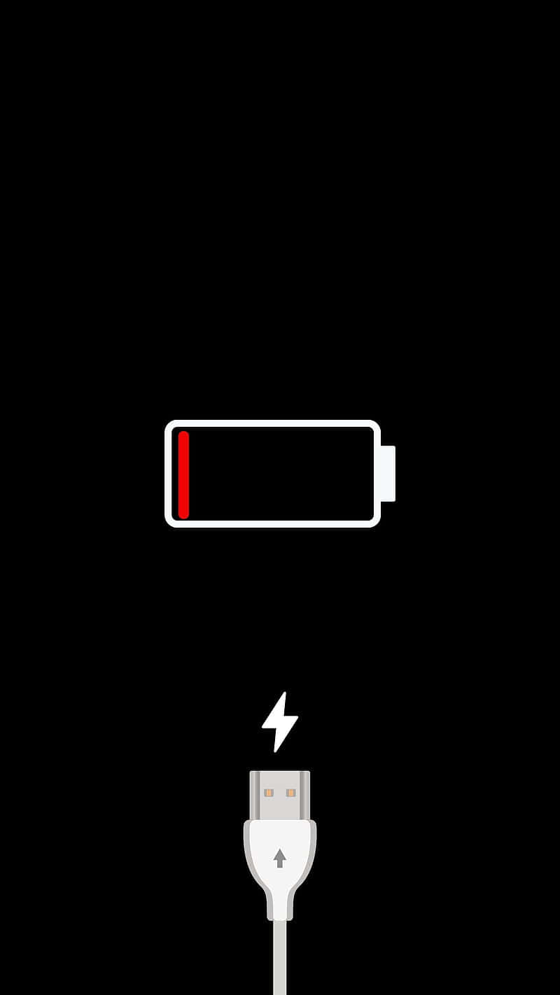 low battery icon, Android charging port, USB cable, HD Phone Wallpaper