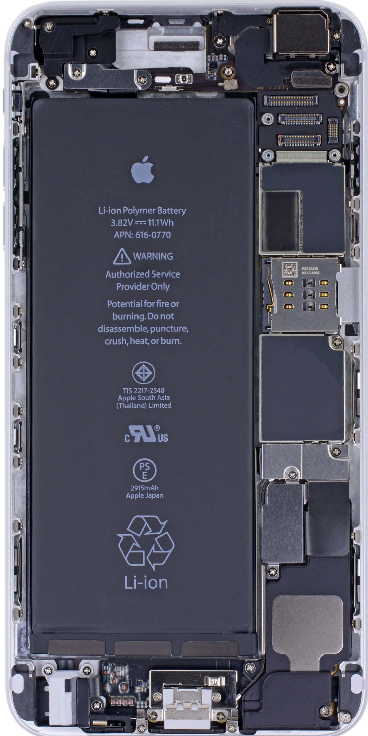 iPhone, battery circuit board, internal components, 2K Phone Wallpaper