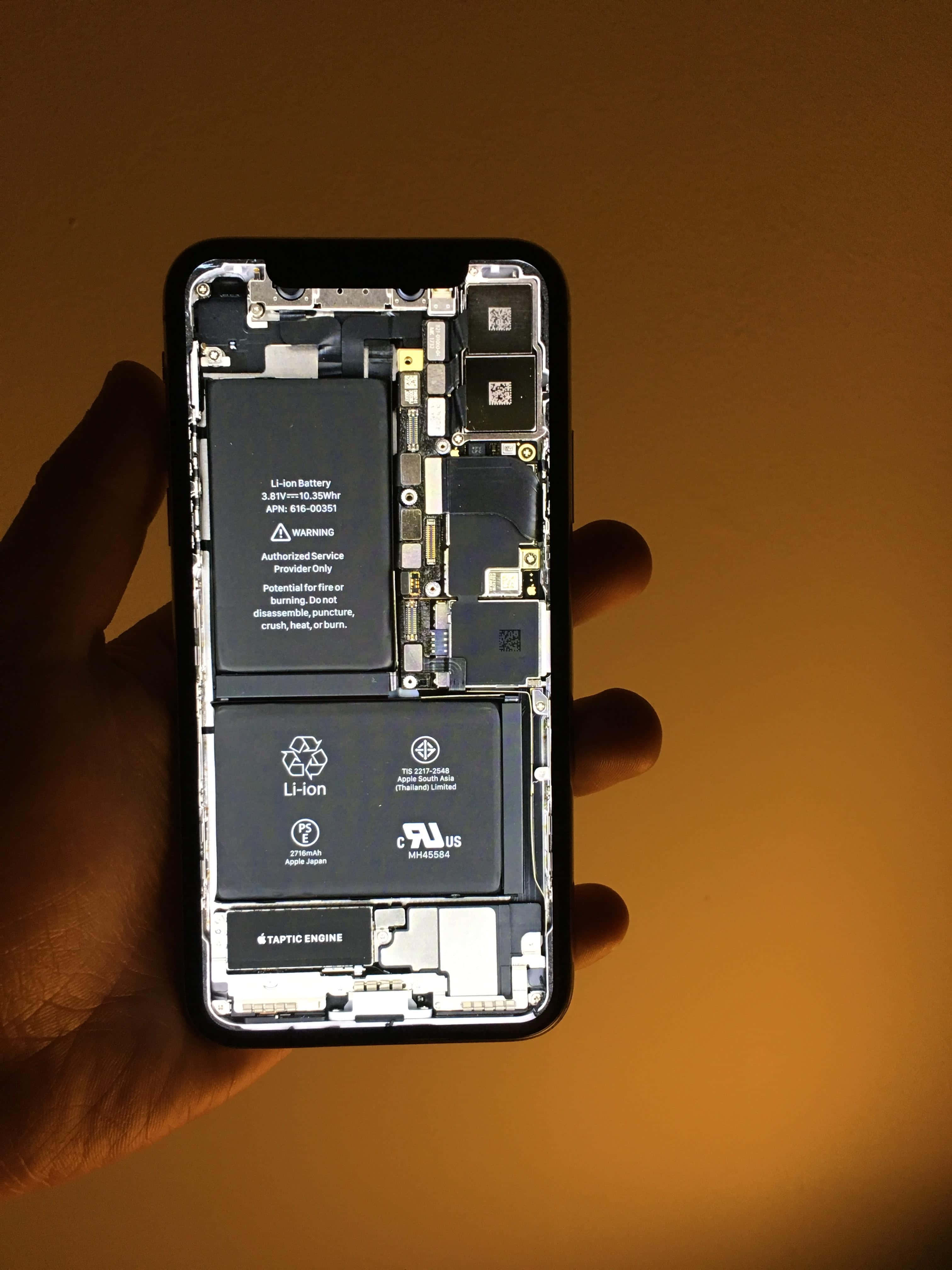 iPhone, dual batteries, circuitry, 4K Phone Wallpaper