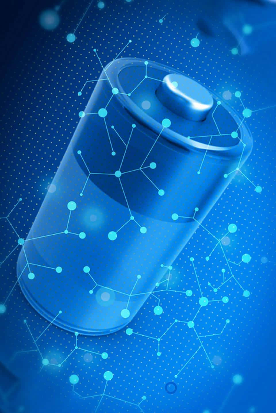 blue saturnose aluminum ion battery, glowing network nodes, digital blue background, HD Phone Wallpaper