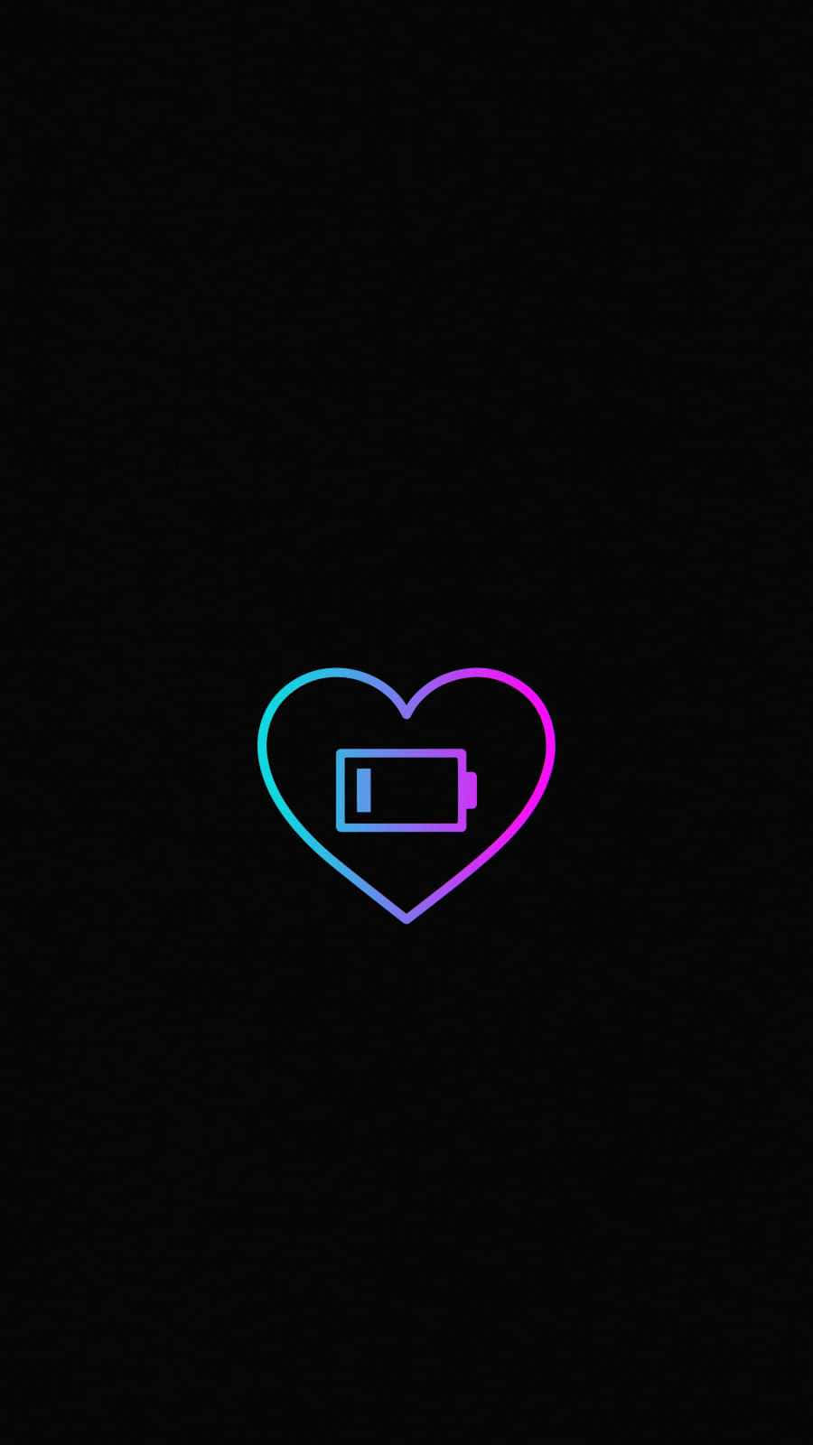 neon heart, battery icon, textured black background, HD Phone Wallpaper