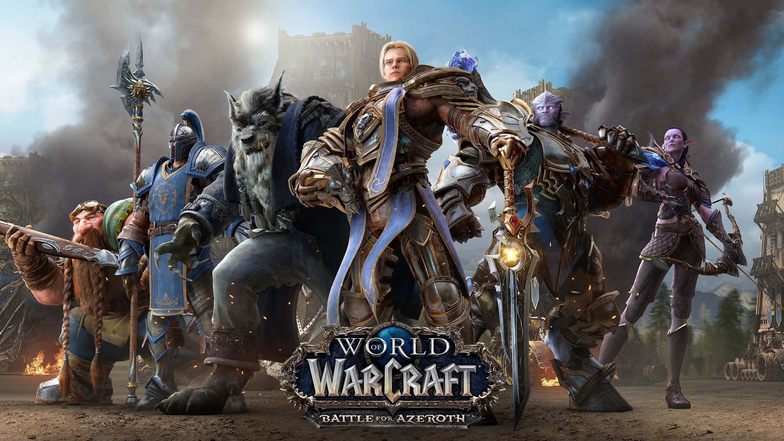 Azeroth, warriors, creatures, 2K Desktop Wallpaper