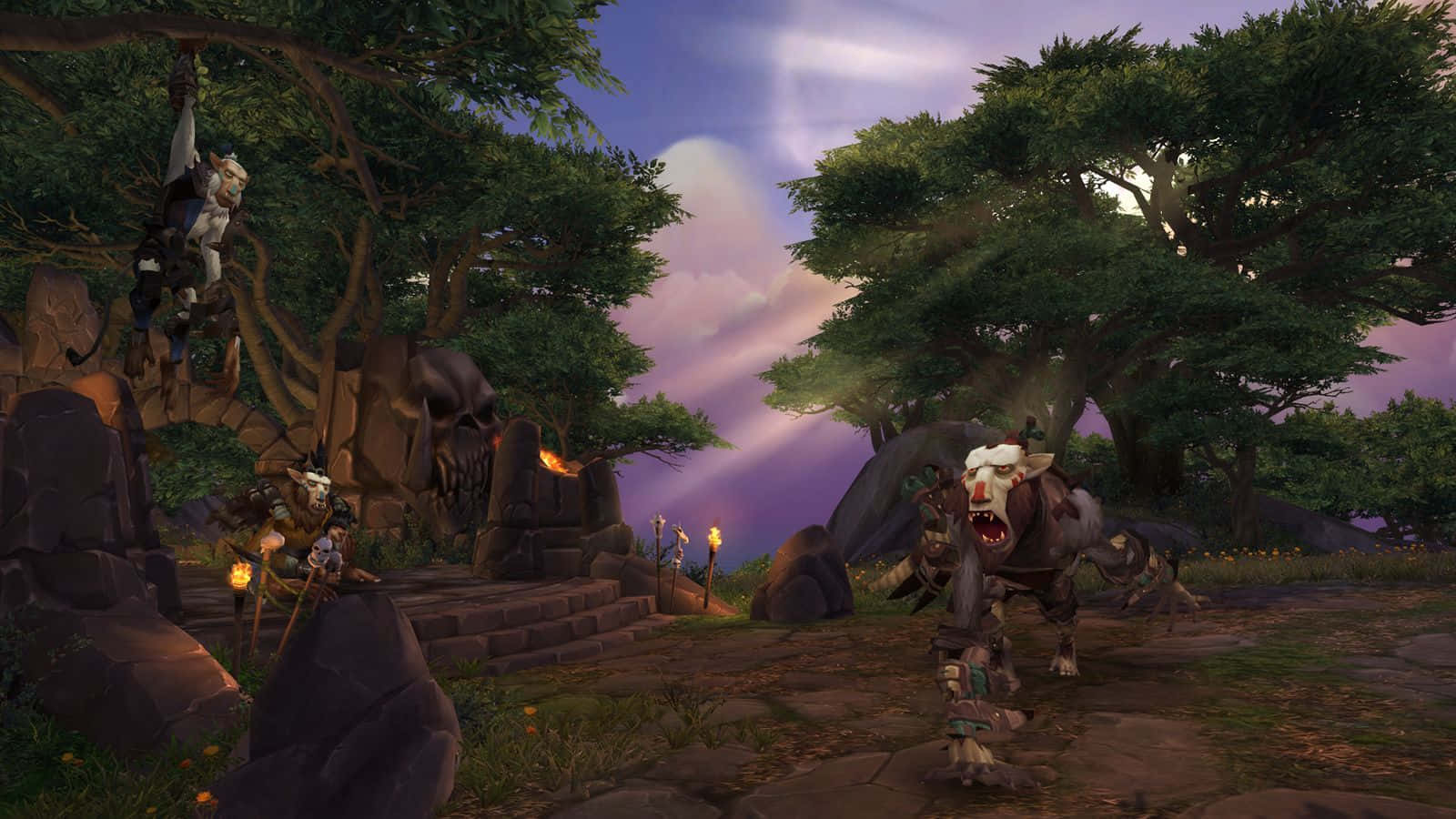 Battle For Azeroth, epic war scene, mystical twilight forest, HD Desktop Wallpaper