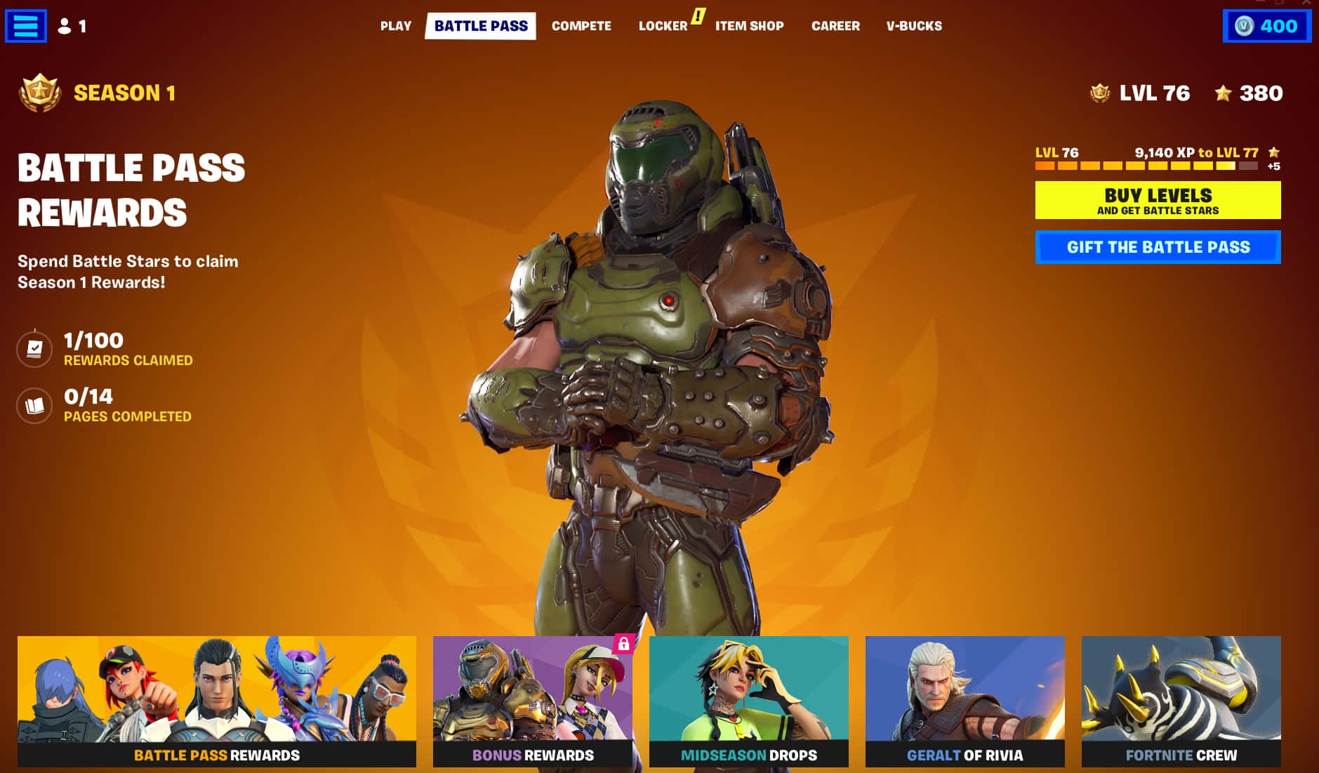 Battle Pass, green and brown gear, warm orange gradient background, HD Desktop Wallpaper