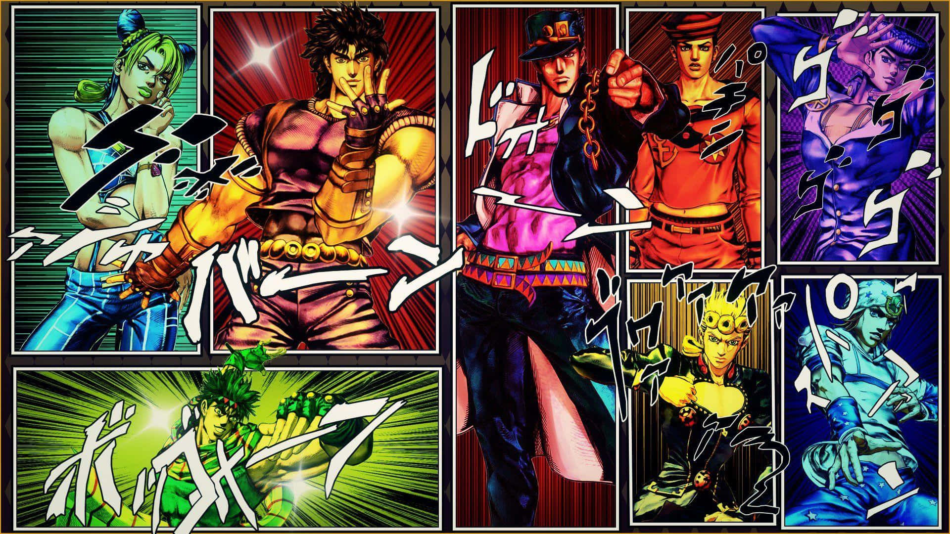 Battle Tendency, anime characters, comic panels, Full HD Desktop Wallpaper