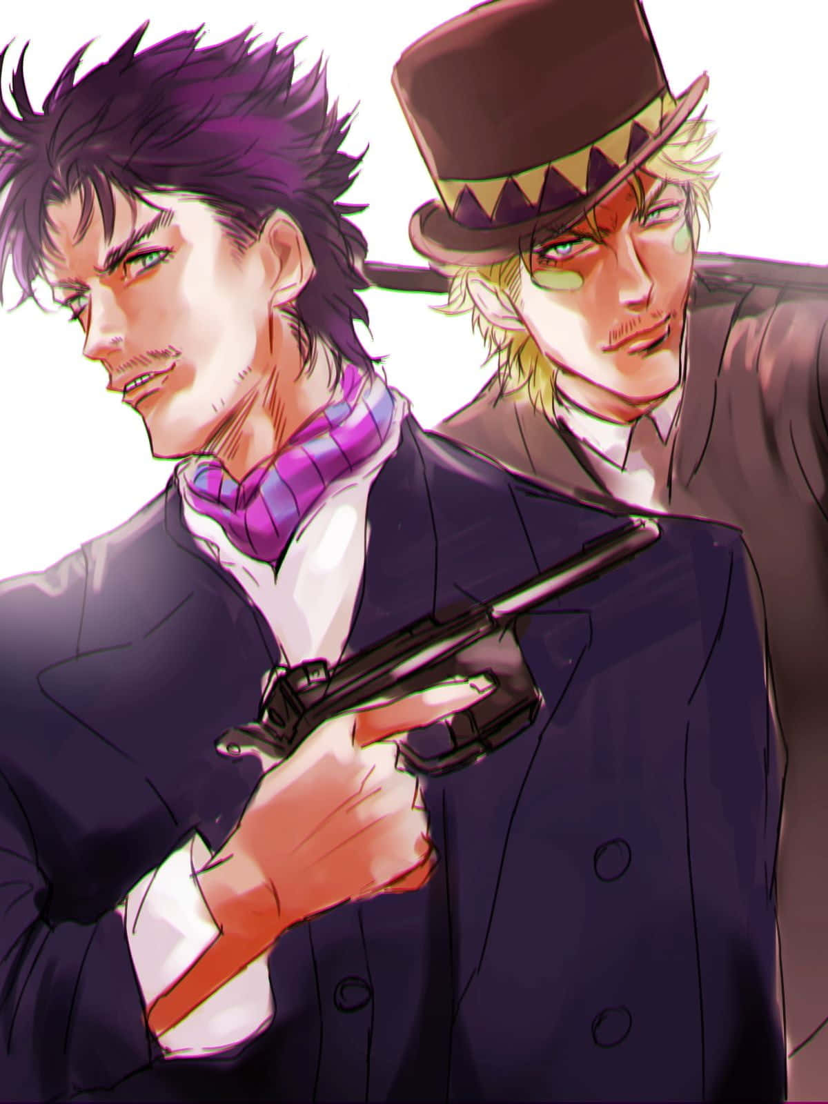 Battle Tendency, anime men, purple hair, HD Phone Wallpaper